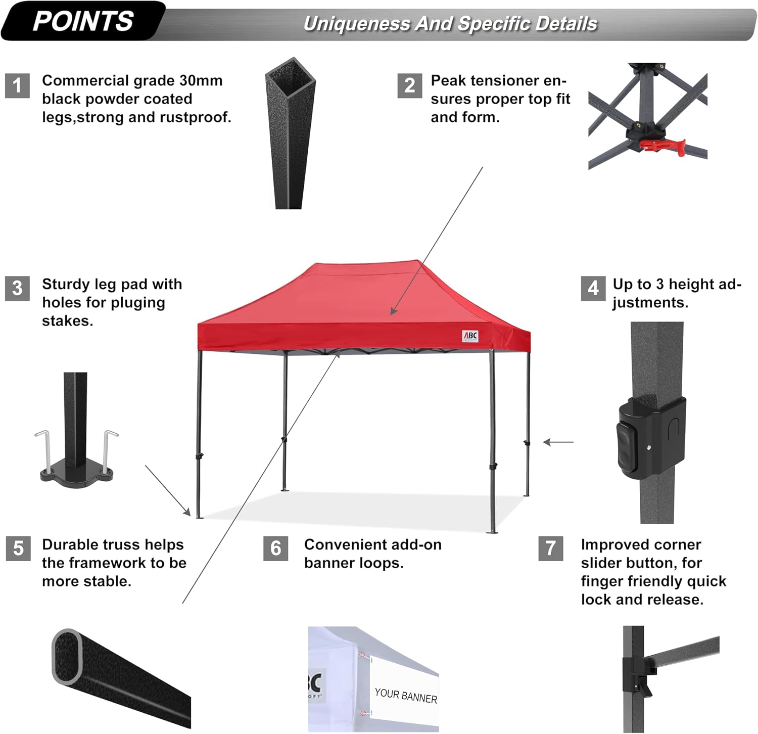 S1 Nova Base® - Lite Commercial Pop Up Canopy Tent 8x8/8x12/8x16