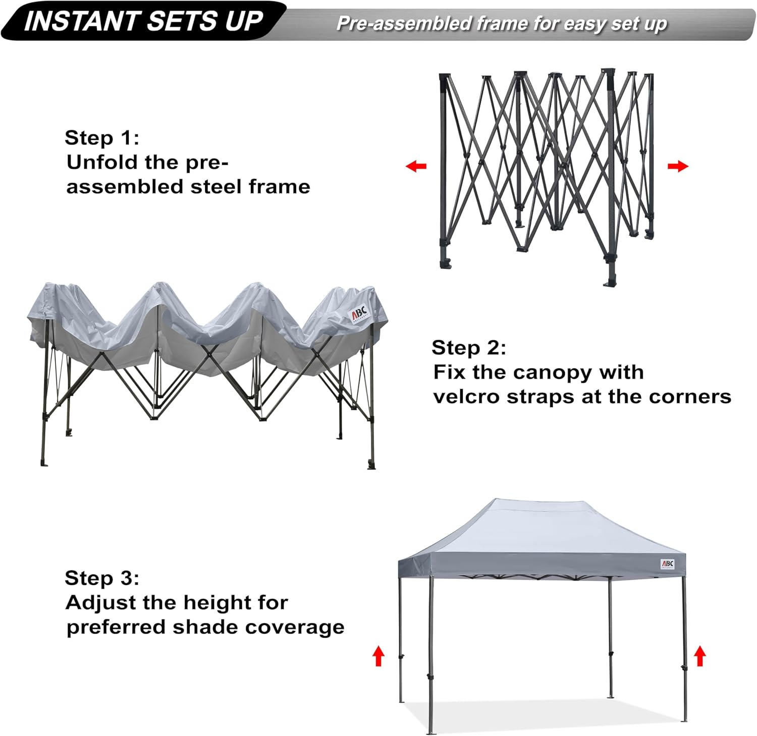 ABCCANOPY S1 Nova Base® - Lite Commercial Pop Up Canopy Tent 10x10/10x15/10x20
