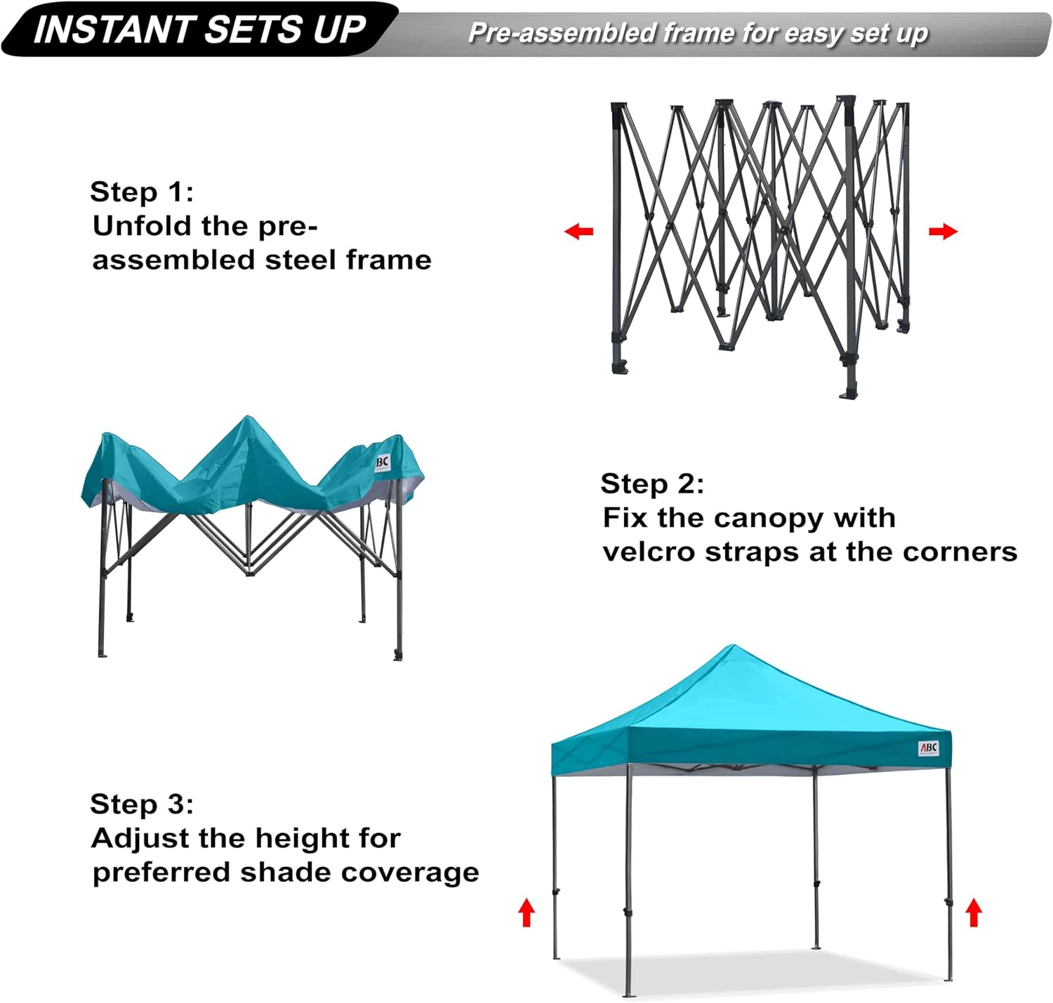 ABCCANOPY S1 Nova Base® - Lite Commercial Pop Up Canopy Tent 10x10/10x15/10x20