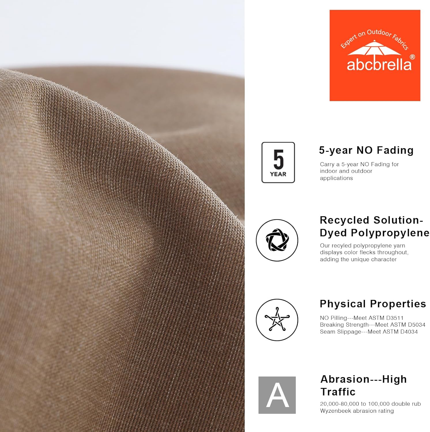 ABCCANOPY 9FT Patio Umbrella Replacement Canopy Only OLIFEN 5-Year Non Fading