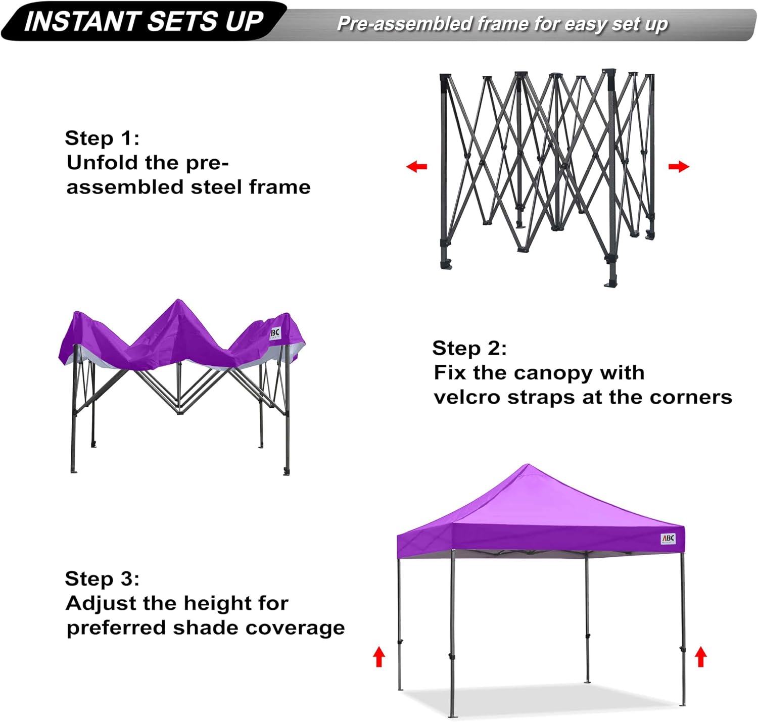 ABCCANOPY S1 Nova Base® - Lite Commercial Pop Up Canopy Tent 10x10/10x15/10x20