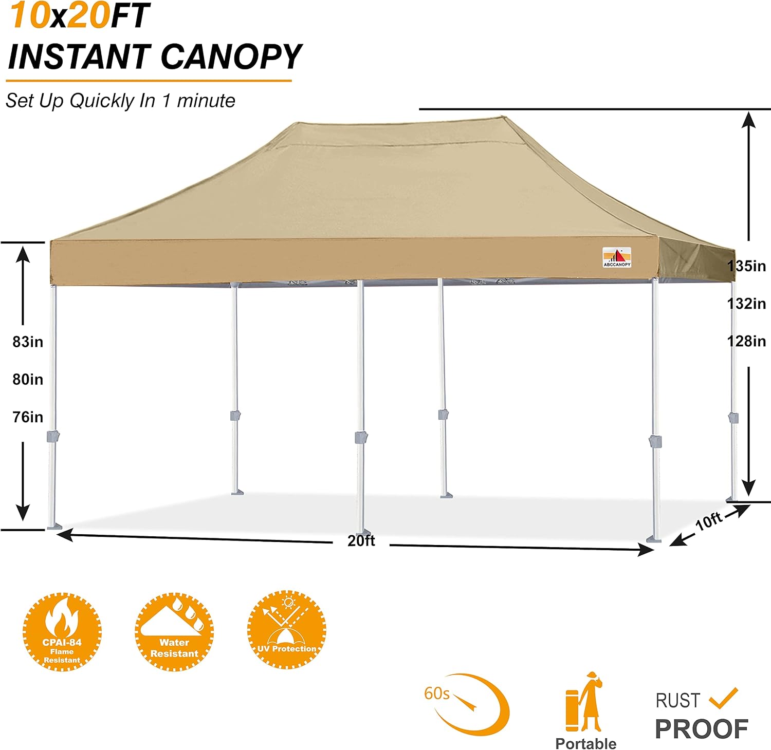 S1 Nova Base® - Frame Heavy Duty Pop Up Canopy Tent 8x8/10x10/10x15/10x20