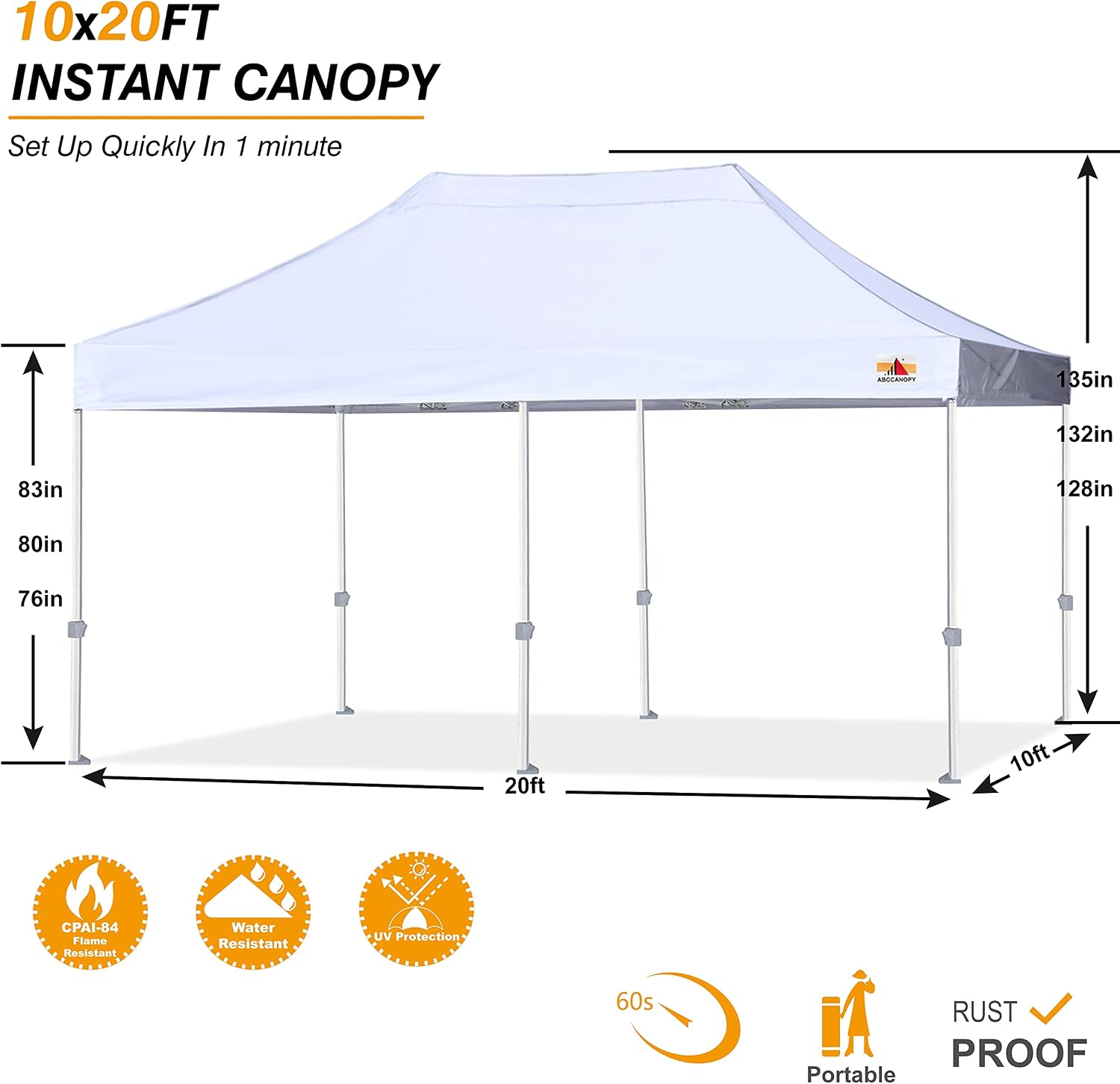 S1 Nova Base® - Frame Heavy Duty Pop Up Canopy Tent 8x8/10x10/10x15/10x20