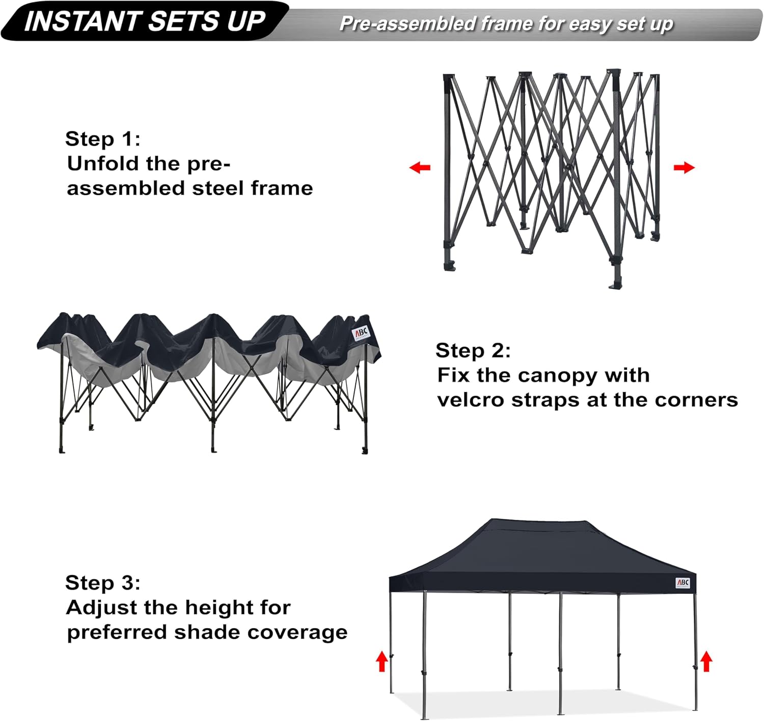 S1 Nova Base® - Lite Commercial Pop Up Canopy Tent 8x8/8x12/8x16