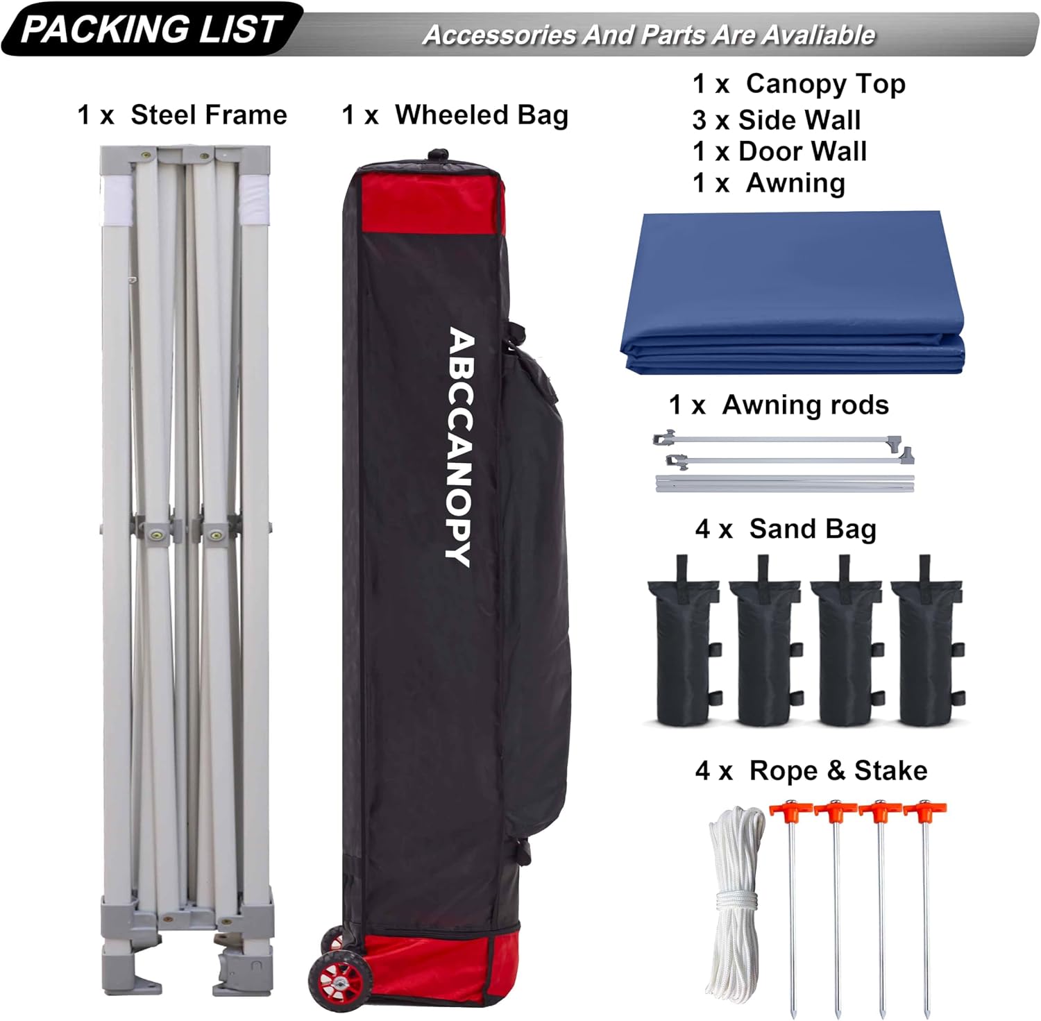 ABCCANOPY S1 Nova Base® - Lite Commercial Pop Up Canopy Tent with Awning 10x10/10x20