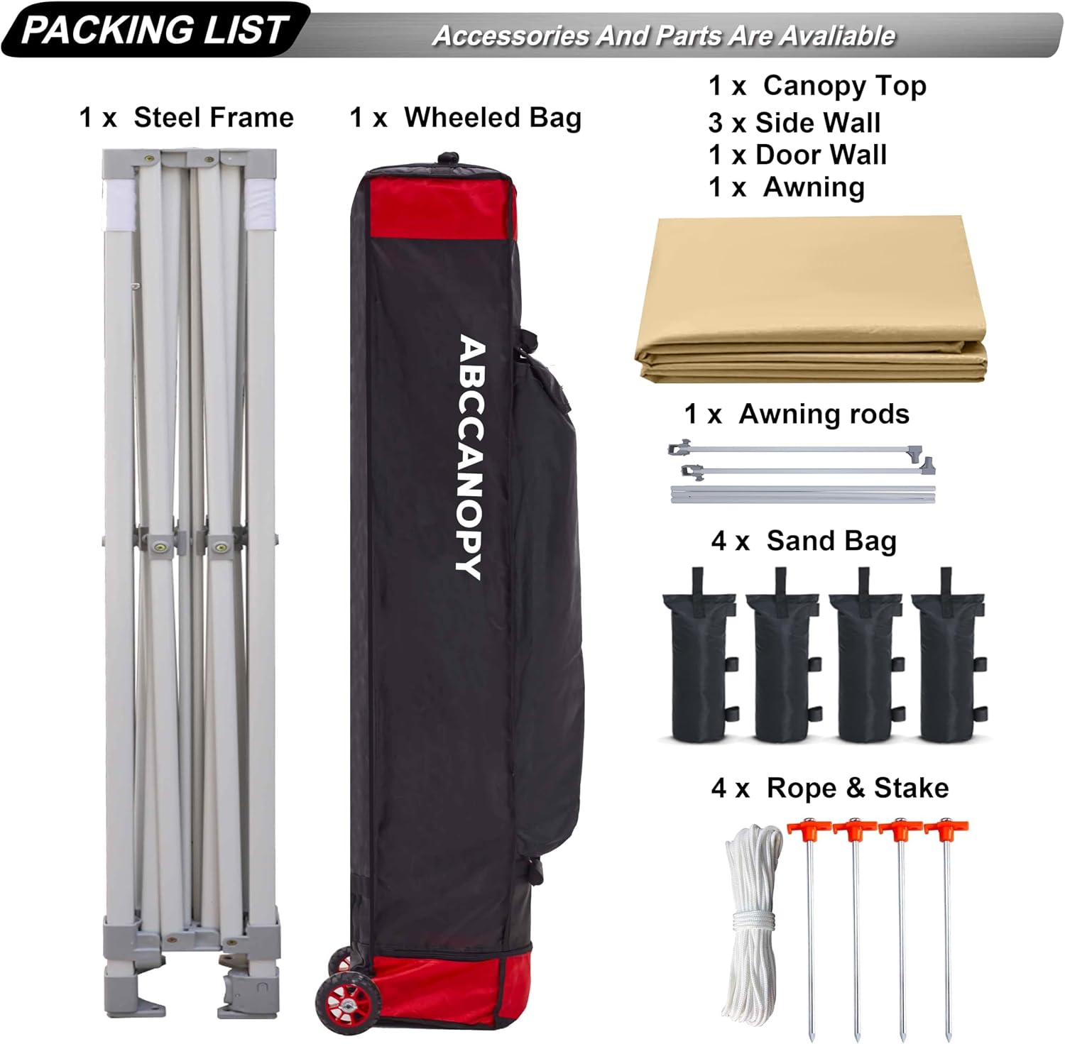 ABCCANOPY S1 Nova Base® - Lite Commercial Pop Up Canopy Tent with Awning 10x10/10x20