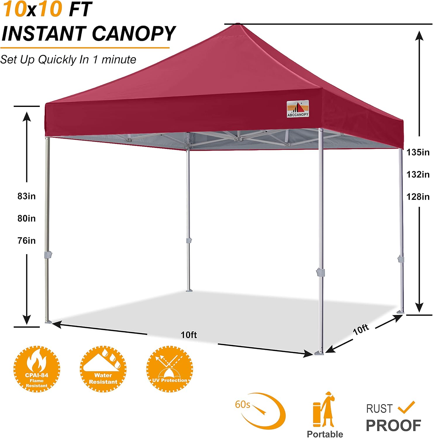 S1 Nova Base® - Frame Heavy Duty Pop Up Canopy Tent 8x8/10x10/10x15/10x20