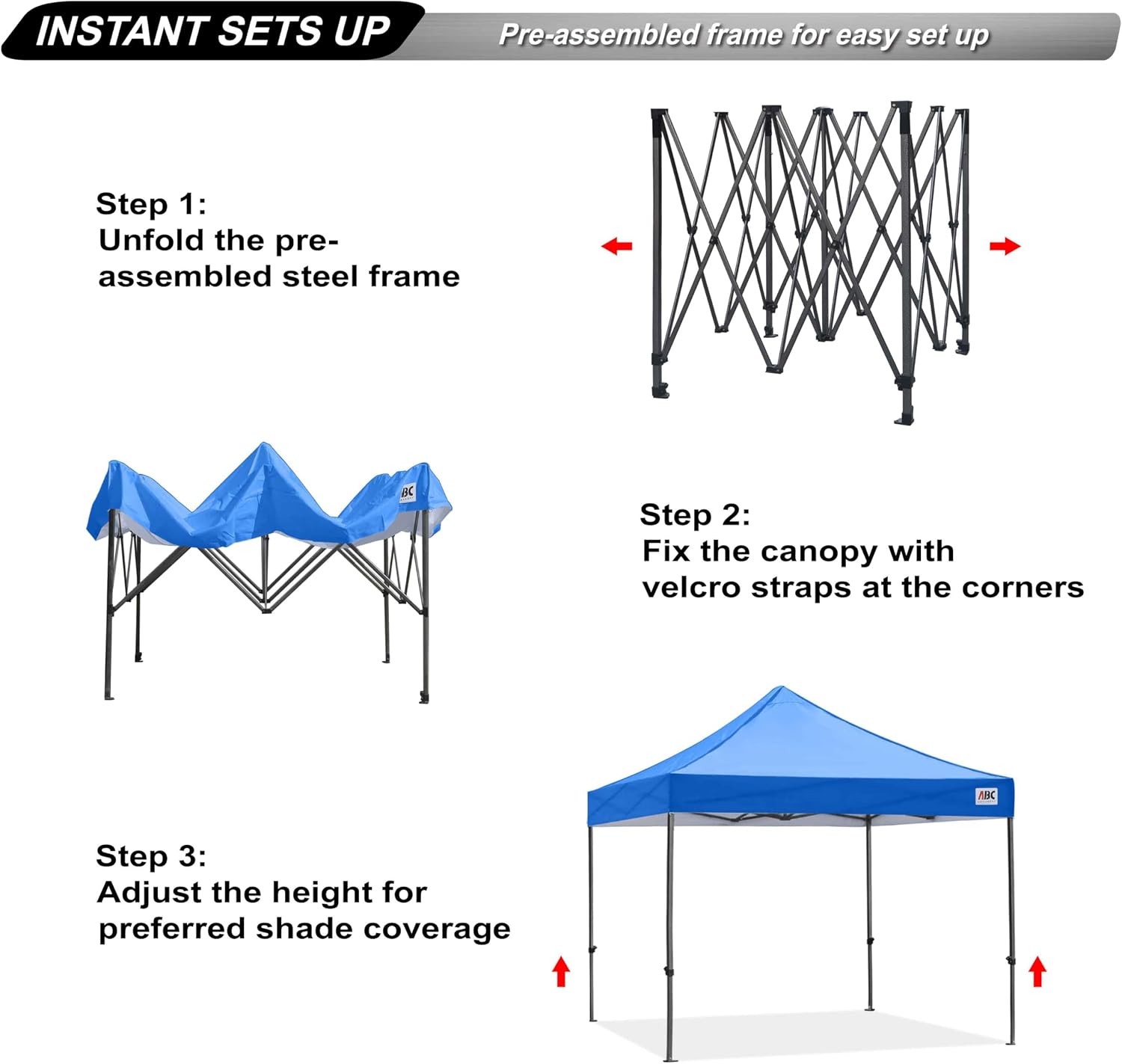 ABCCANOPY S1 Nova Base® - Lite Commercial Pop Up Canopy Tent 10x10/10x15/10x20