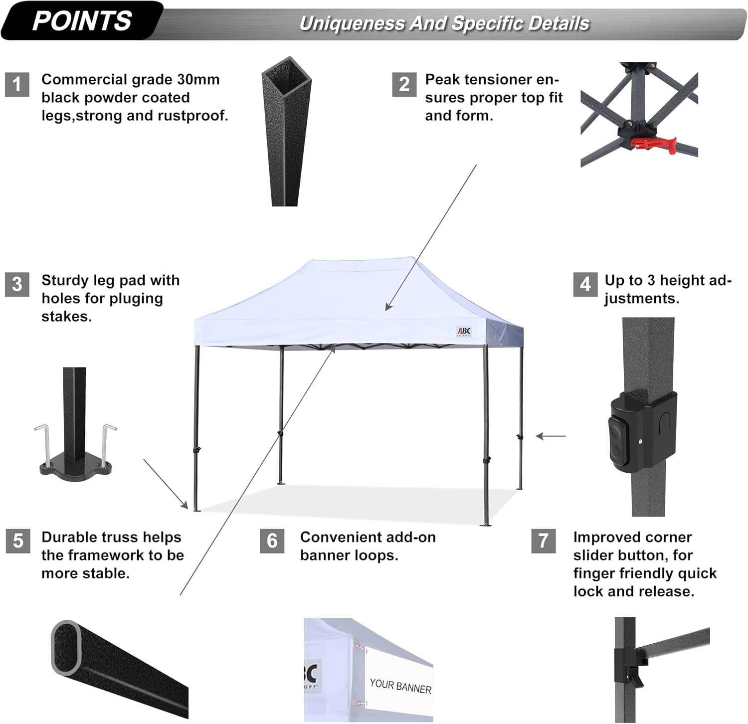 S1 Nova Base® - Lite Commercial Pop Up Canopy Tent 8x8/8x12/8x16