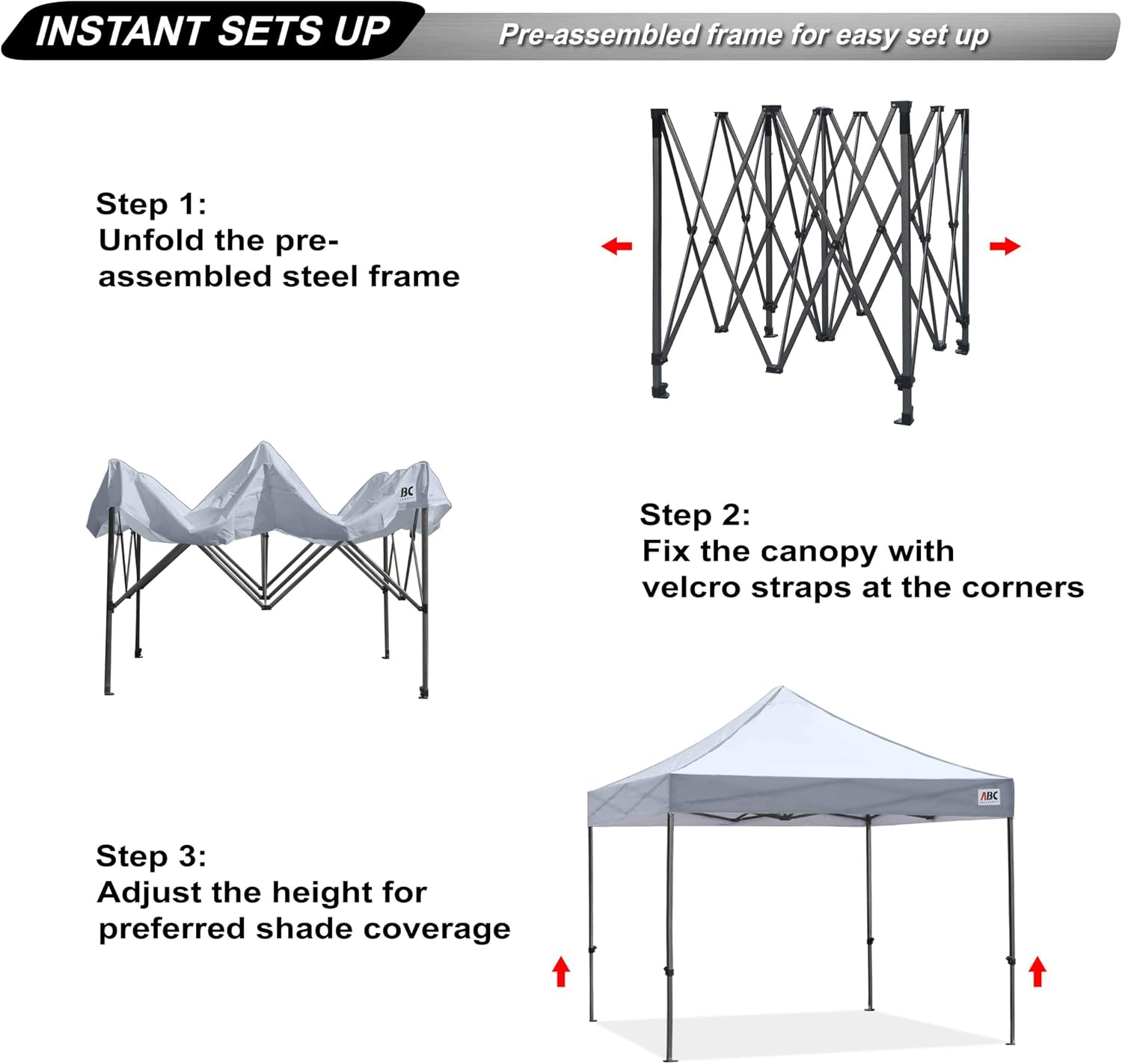 ABCCANOPY S1 Nova Base® - Lite Commercial Pop Up Canopy Tent 10x10/10x15/10x20