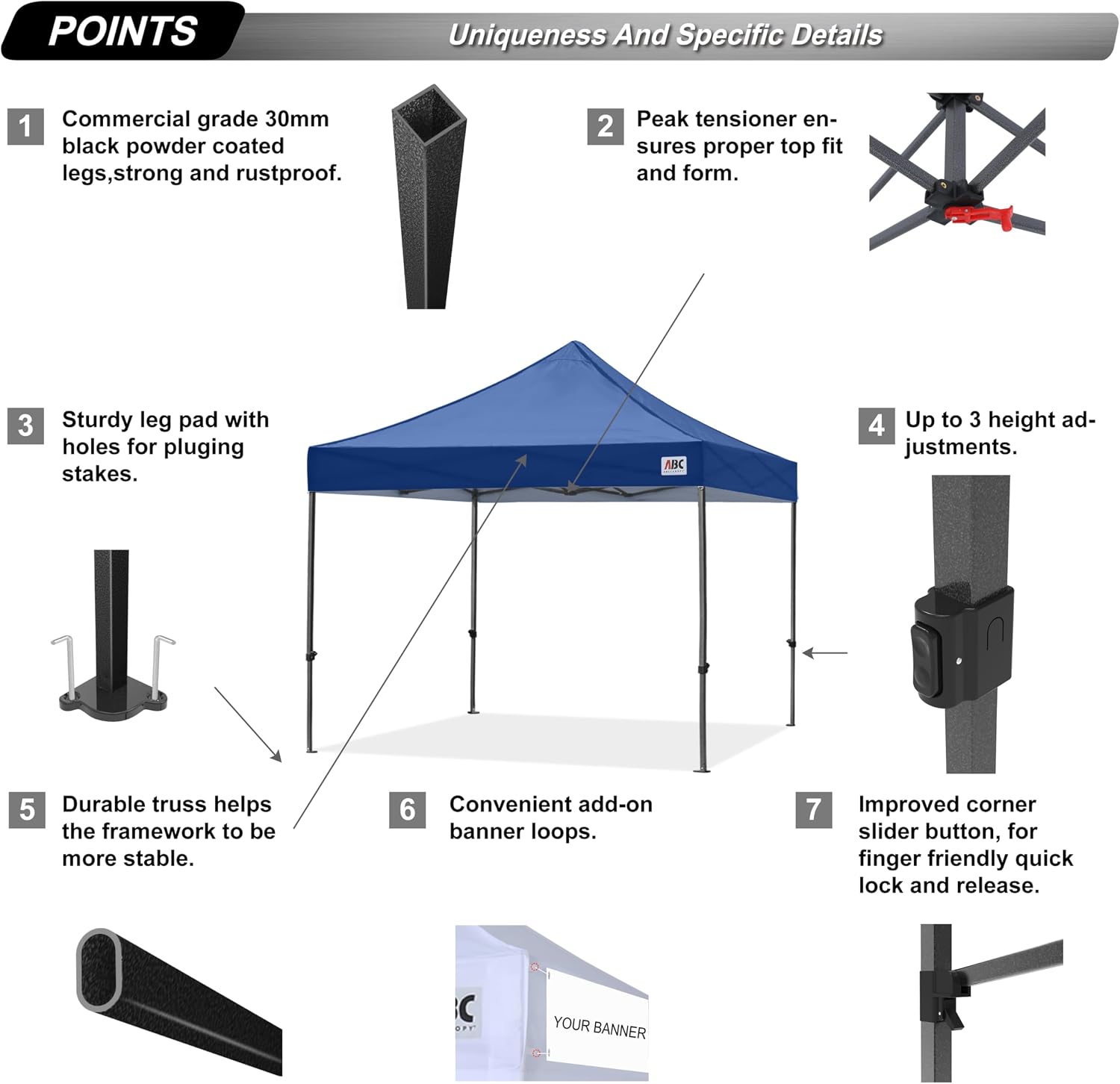 S1 Nova Base® - Lite Commercial Pop Up Canopy Tent 8x8/8x12/8x16