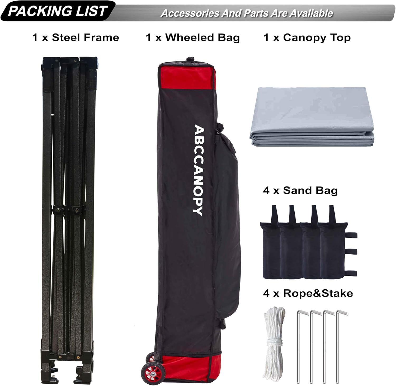 ABCCANOPY S1 Nova Base® - Lite Commercial Pop Up Canopy Tent 10x10/10x15/10x20
