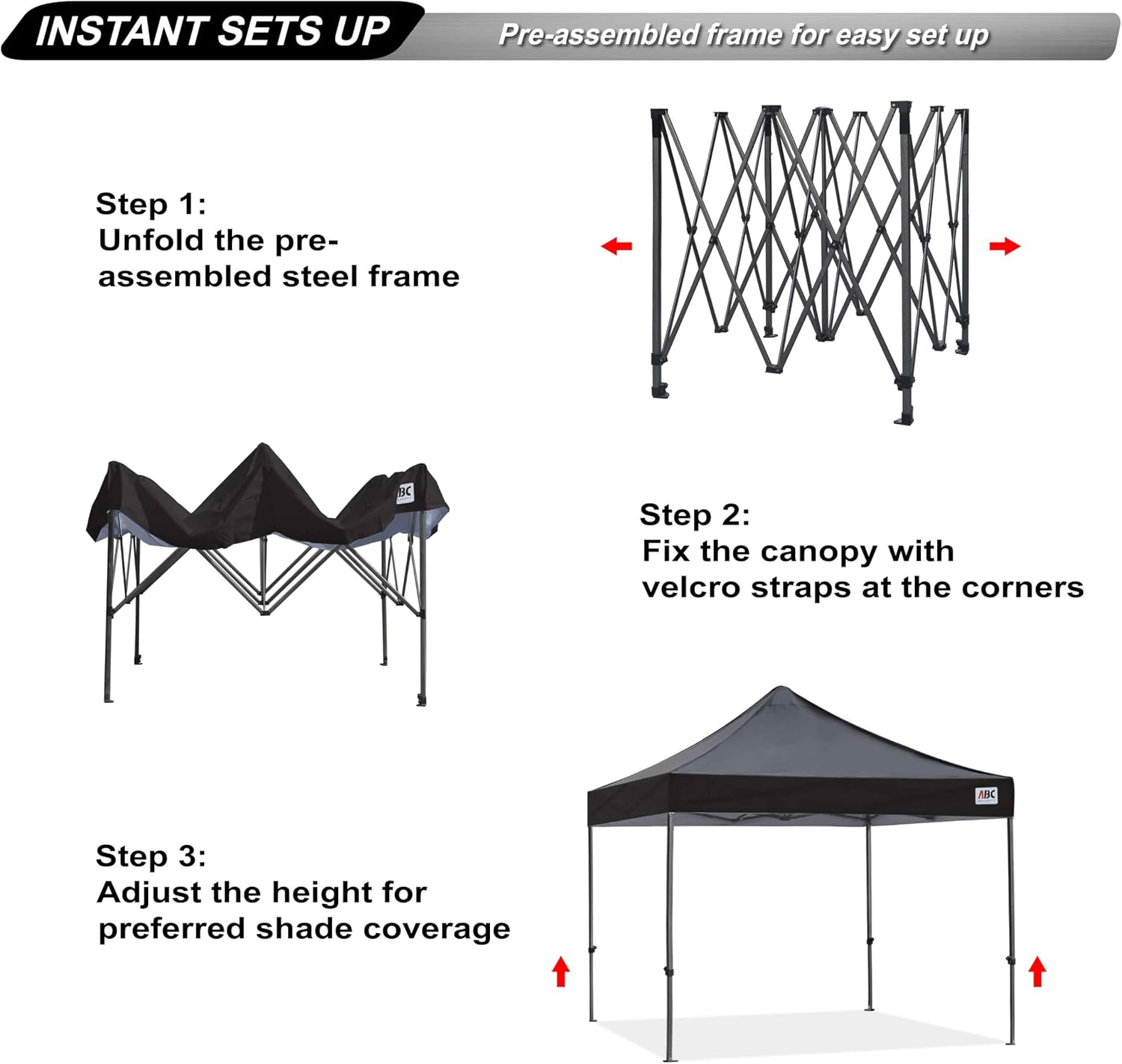 ABCCANOPY S1 Nova Base® - Lite Commercial Pop Up Canopy Tent 10x10/10x15/10x20