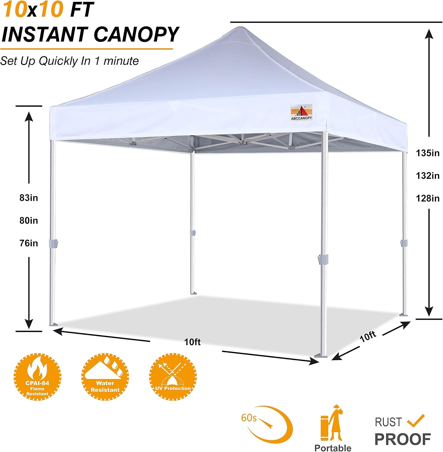S1 Nova Base® - Frame Heavy Duty Pop Up Canopy Tent 8x8/10x10/10x15/10x20