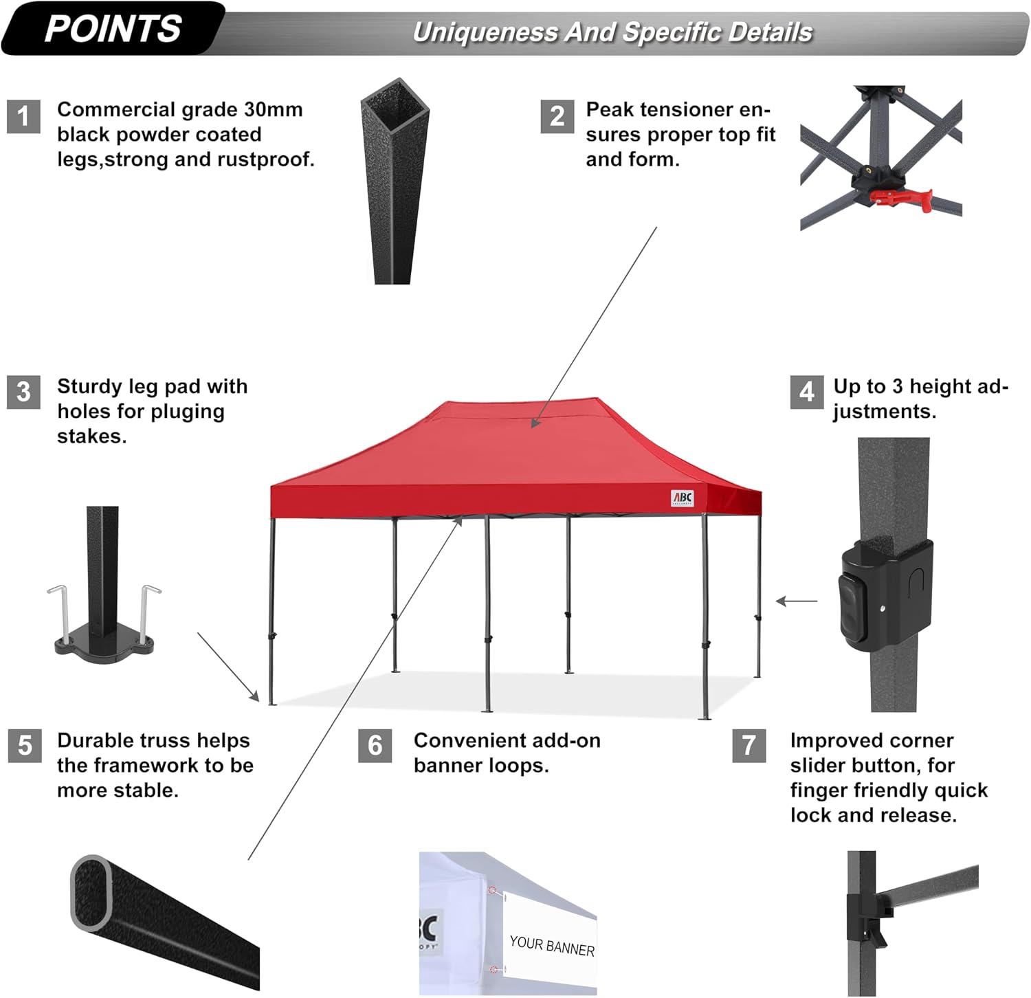S1 Nova Base® - Lite Commercial Pop Up Canopy Tent 8x8/8x12/8x16