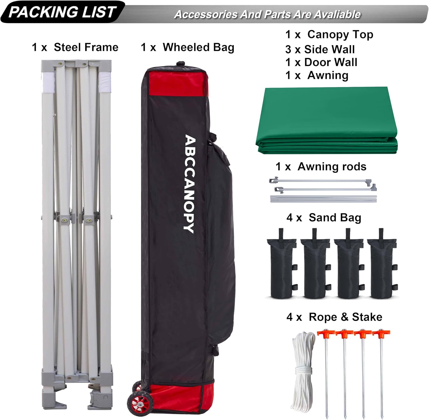 ABCCANOPY S1 Nova Base® - Lite Commercial Pop Up Canopy Tent with Awning 10x10/10x20