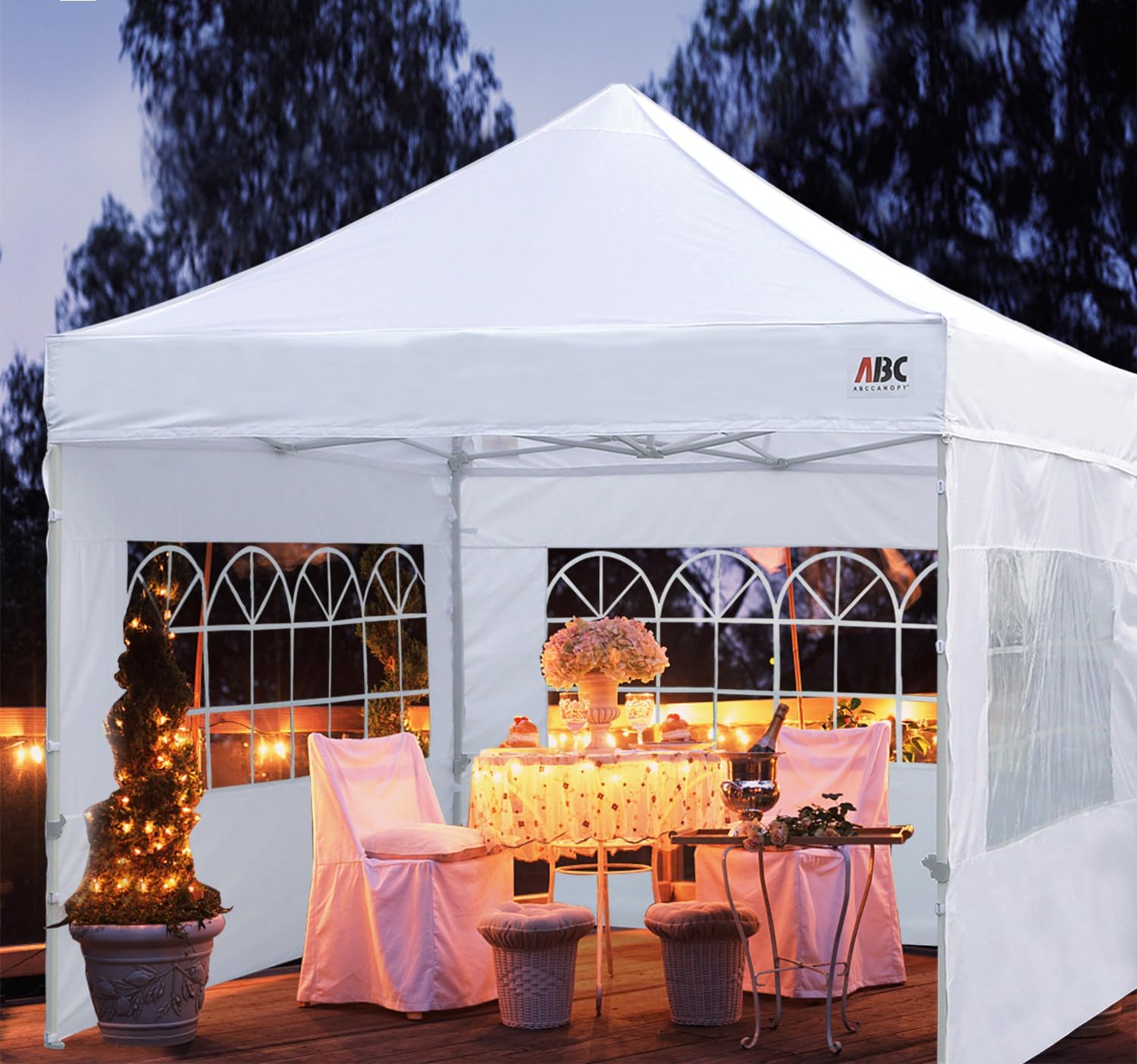 S1 Nova Base® - Lite Commercial Pop Up Canopy Tent with Window Sidewalls 4-Pack