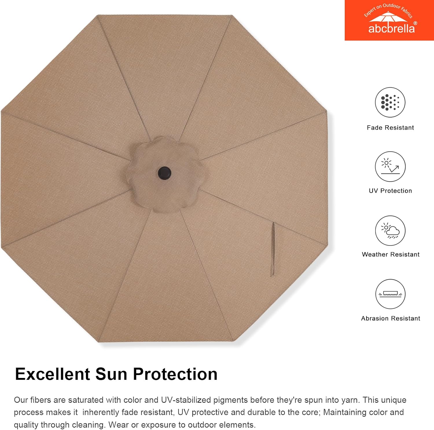 9FT Patio Umbrella Outdoor Table Umbrella 8 Ribs OLEFIN 5-Year No Fading
