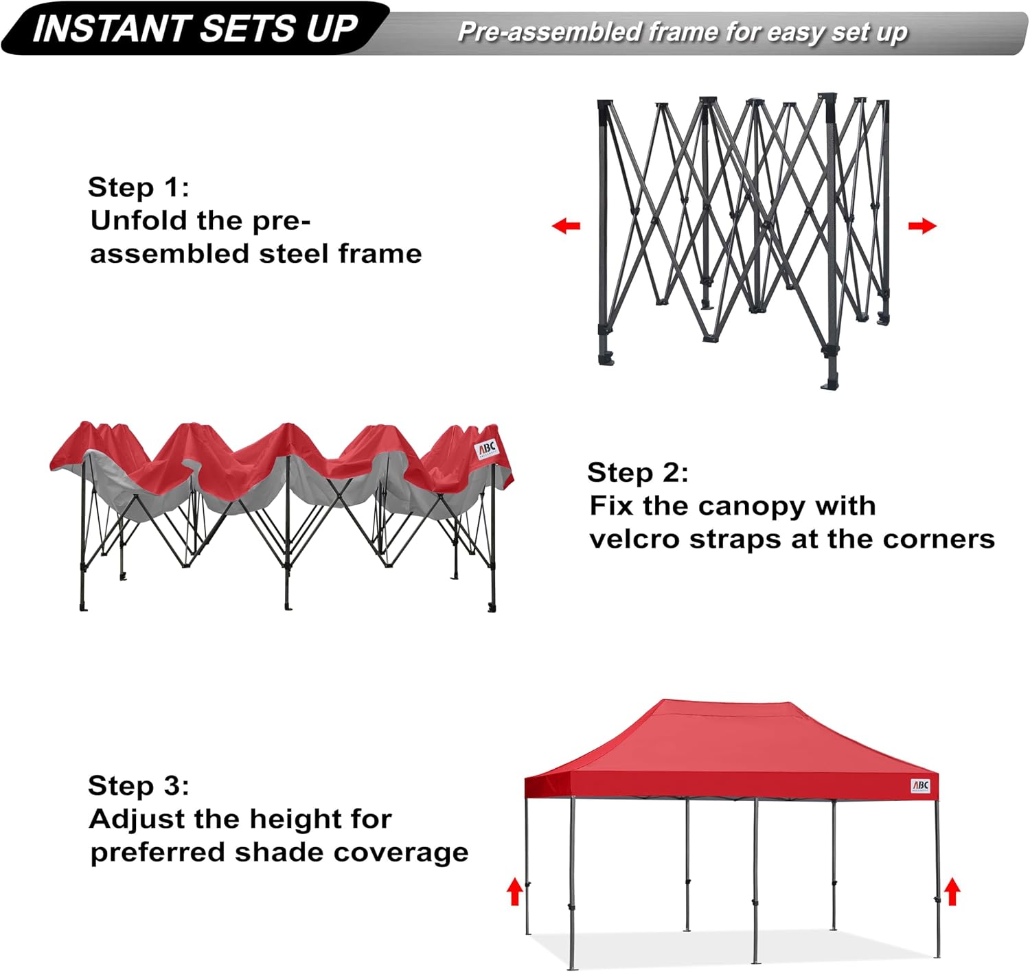 S1 Nova Base® - Lite Commercial Pop Up Canopy Tent 8x8/8x12/8x16