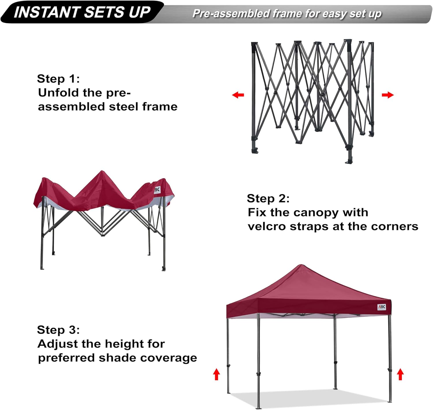 ABCCANOPY S1 Nova Base® - Lite Commercial Pop Up Canopy Tent 10x10/10x15/10x20