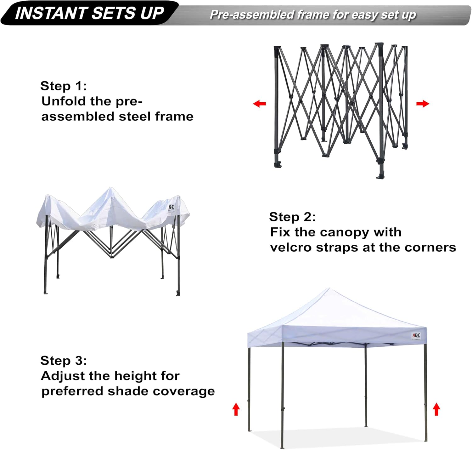 ABCCANOPY S1 Nova Base® - Lite Commercial Pop Up Canopy Tent 10x10/10x15/10x20