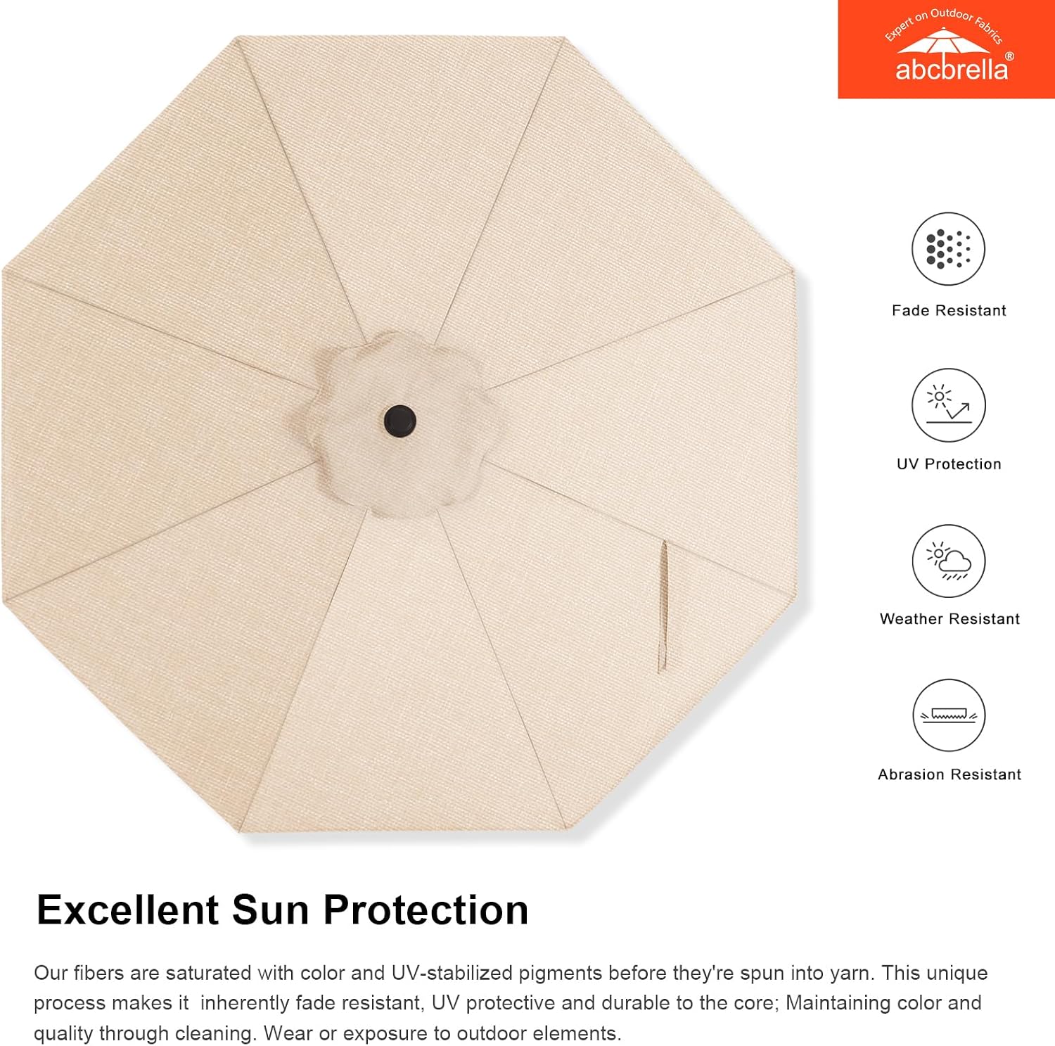 9FT Patio Umbrella Outdoor Table Umbrella 8 Ribs OLEFIN 5-Year No Fading