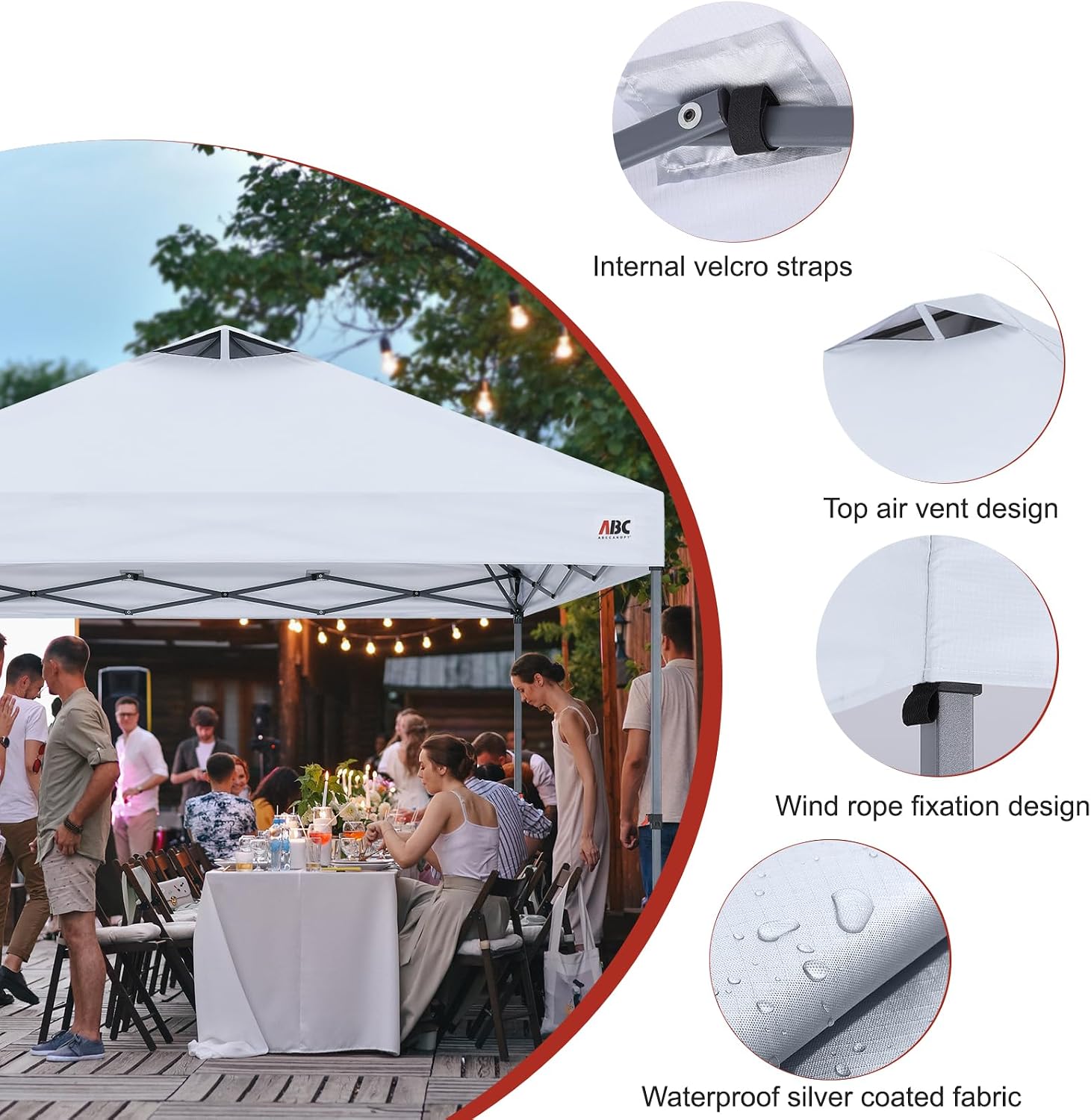 ABCCANOPY 10x10 Replacement Canopy Top Cover with Air Vent