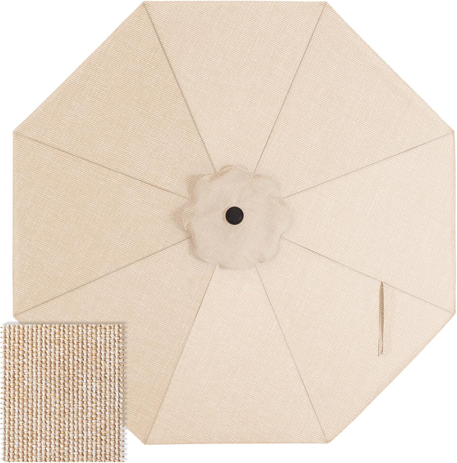 ABCCANOPY 9FT Patio Umbrella Replacement Canopy Only OLEFIN 5-Year Non Fading