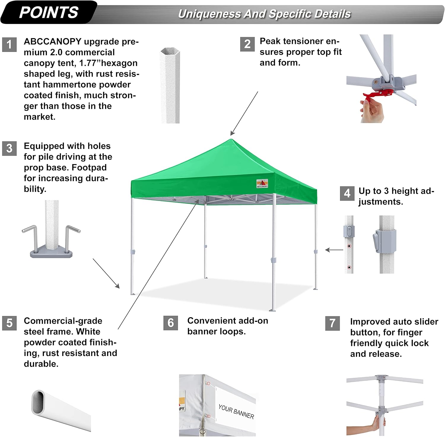 S1 Nova Base® - Frame Heavy Duty Pop Up Canopy Tent 8x8/10x10/10x15/10x20