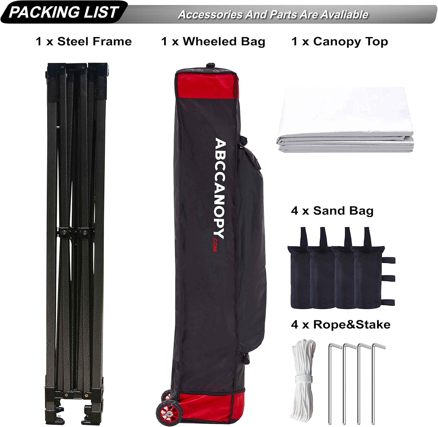 ABCCANOPY S1 Nova Base® - Lite Commercial Pop Up Canopy Tent 10x10/10x15/10x20