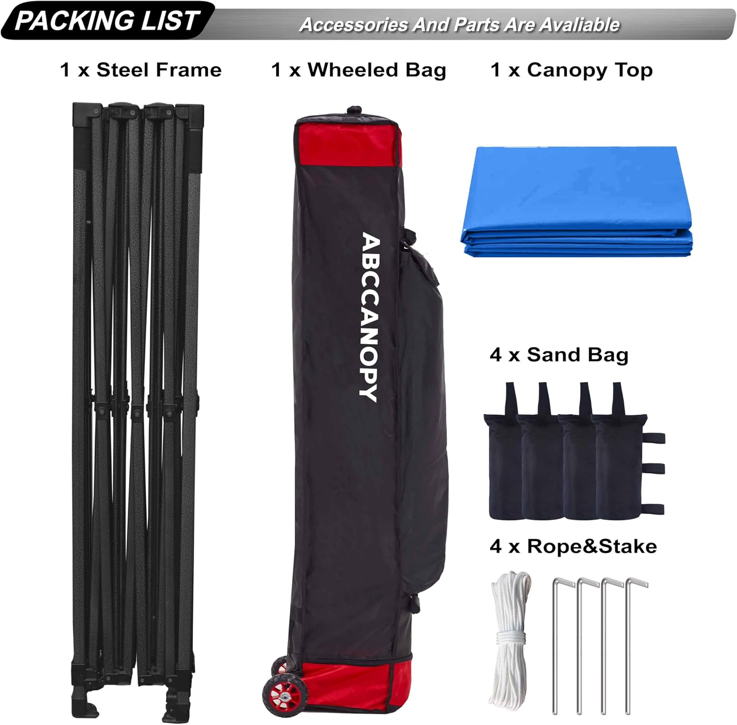 ABCCANOPY S1 Nova Base® - Lite Commercial Pop Up Canopy Tent 10x10/10x15/10x20