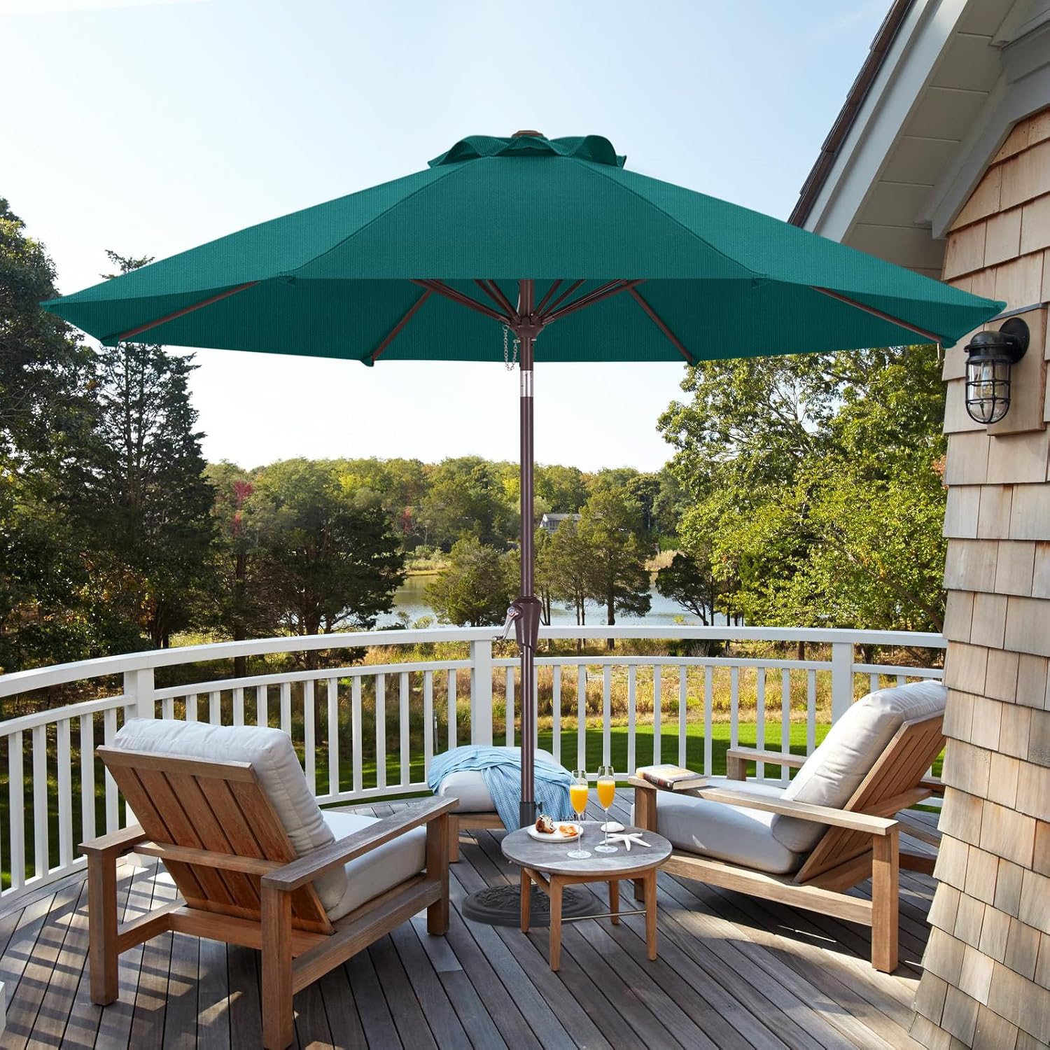 ABCCANOPY 9FT Patio Umbrella Outdoor Table Umbrella 8 Ribs OLEFIN 5-Year No Fading