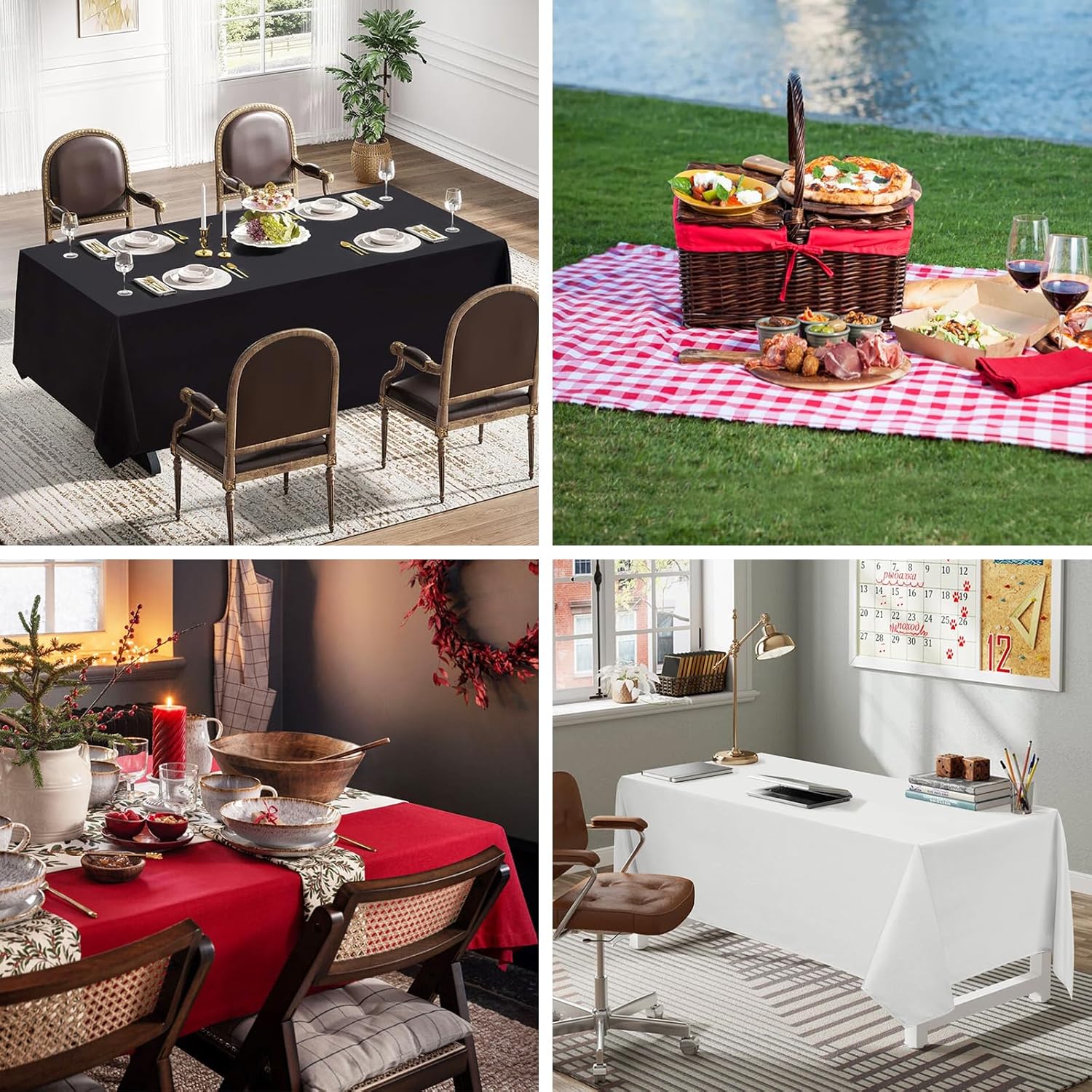 ABCCANOPY Rectangle Tablecloth Stain-Resistant Washable Table Cover