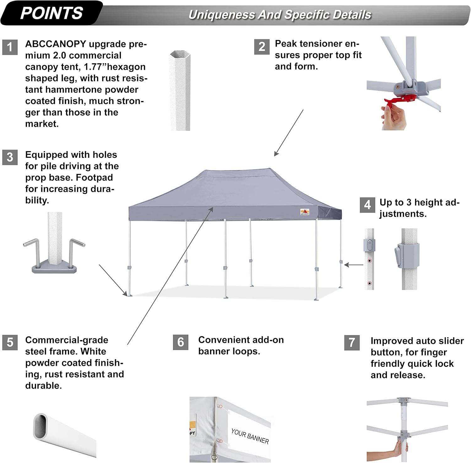 S1 Nova Base® - Frame Heavy Duty Pop Up Canopy Tent