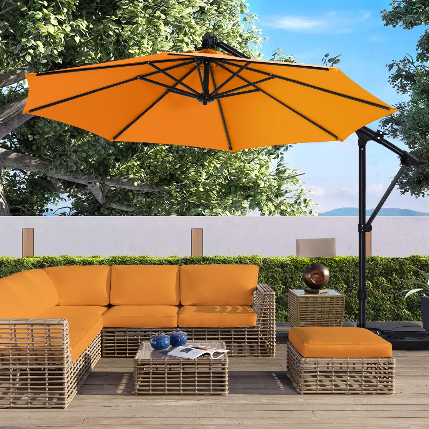 10 ft yellow patio umbrella ABCCANOPY Cantilever Patio Umbrellas 10FT Turquoise