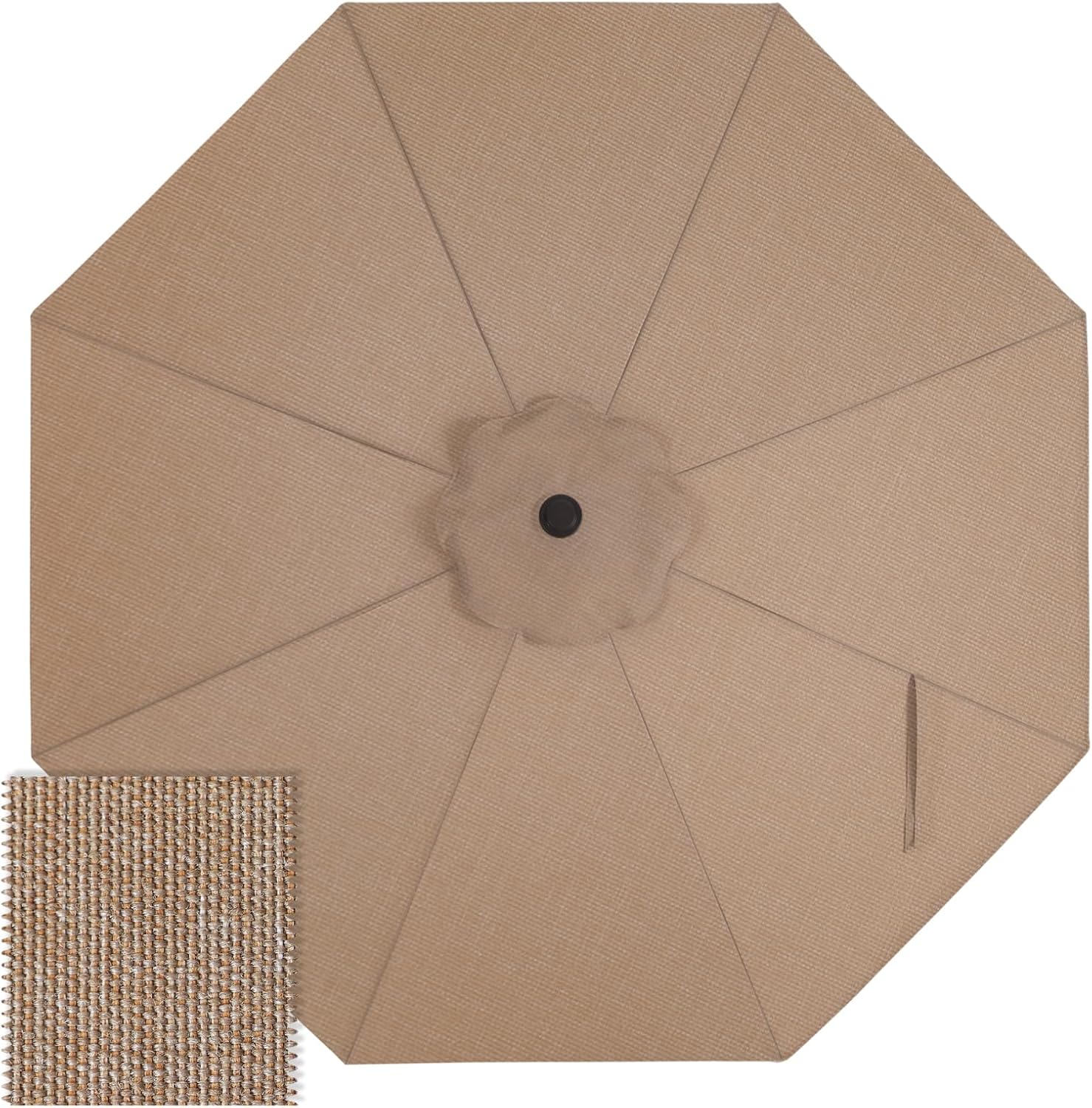 ABCCANOPY OLEFIN 5-Year Non Fading 9FT Patio Umbrella Replacement Canopy Only (Khaki)