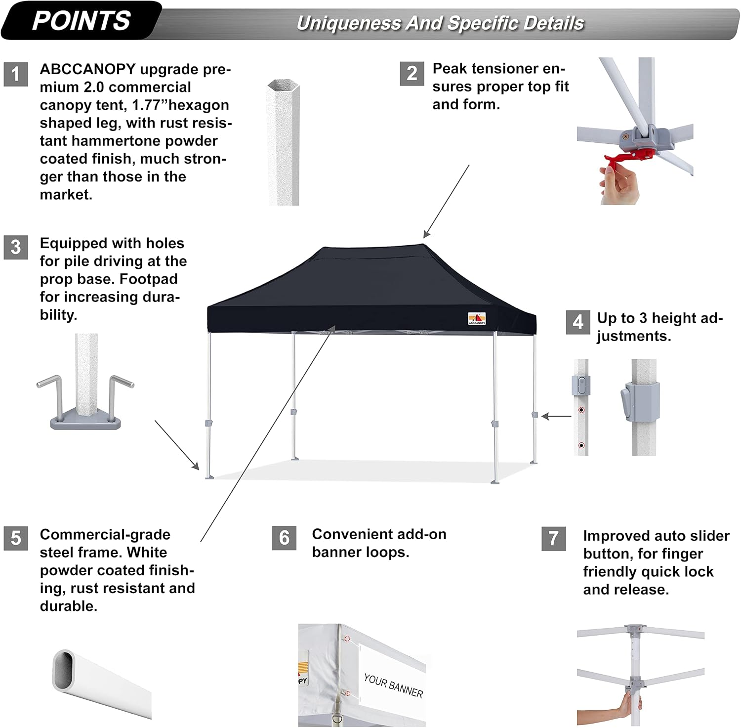 S1 Nova Base® - Frame Heavy Duty Pop Up Canopy Tent