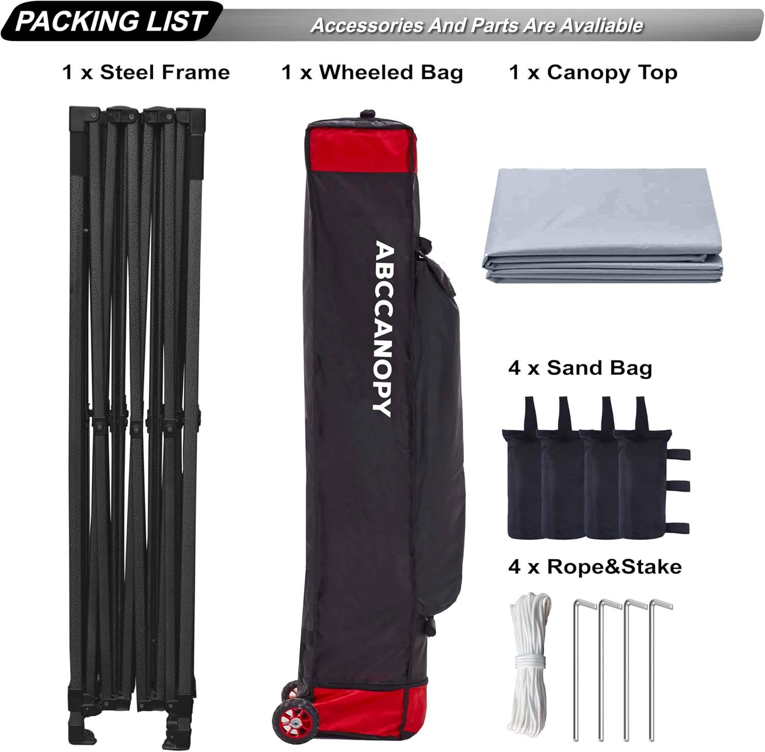 ABCCANOPY S1 Nova Base® - Lite Commercial Pop Up Canopy Tent 10x10/10x15/10x20