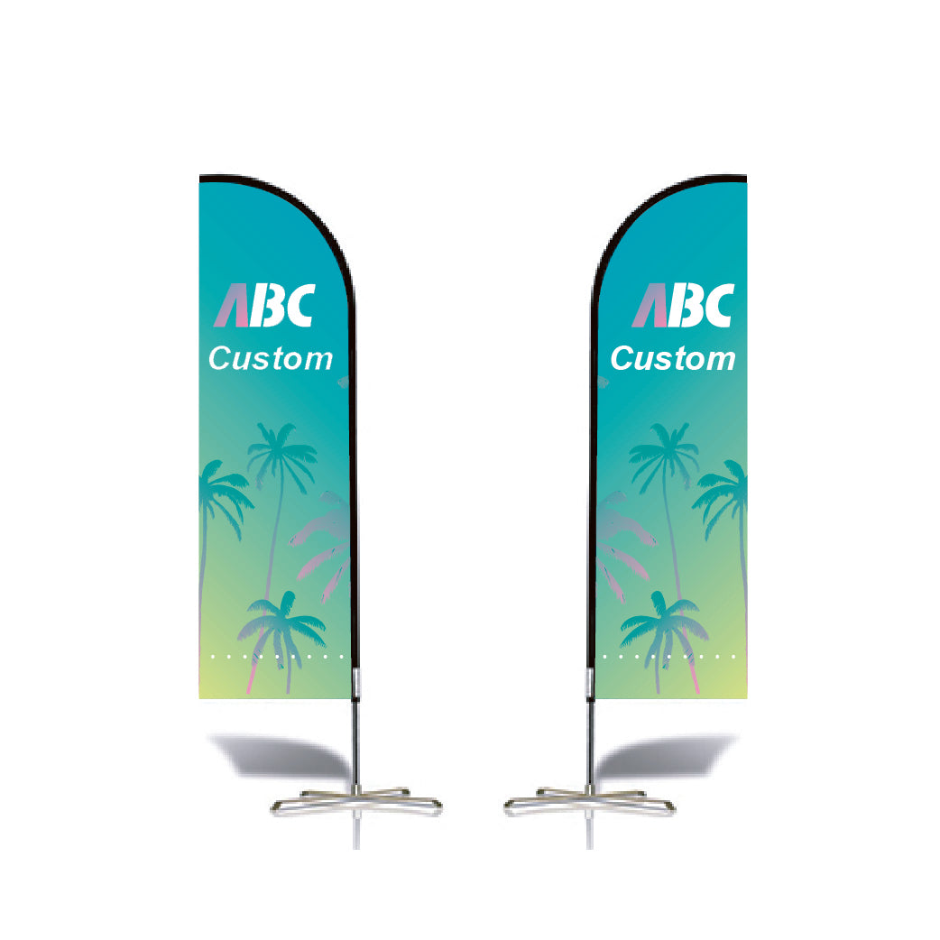 ABCCANOPY Custom Double Sided Teardrop Feather Flag Advertising 8FT/10FT/12FT (1 Flag)