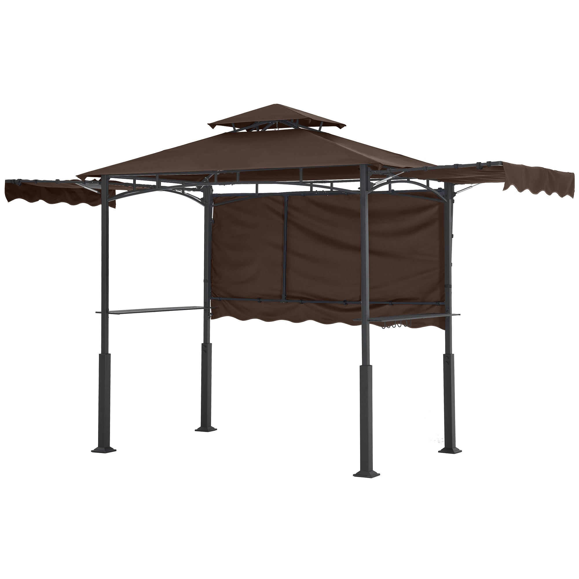 ABCCANOPY 8x5 Outdoor Grill Gazebo with Extra Awning BBQ Gazebo with LED Lights