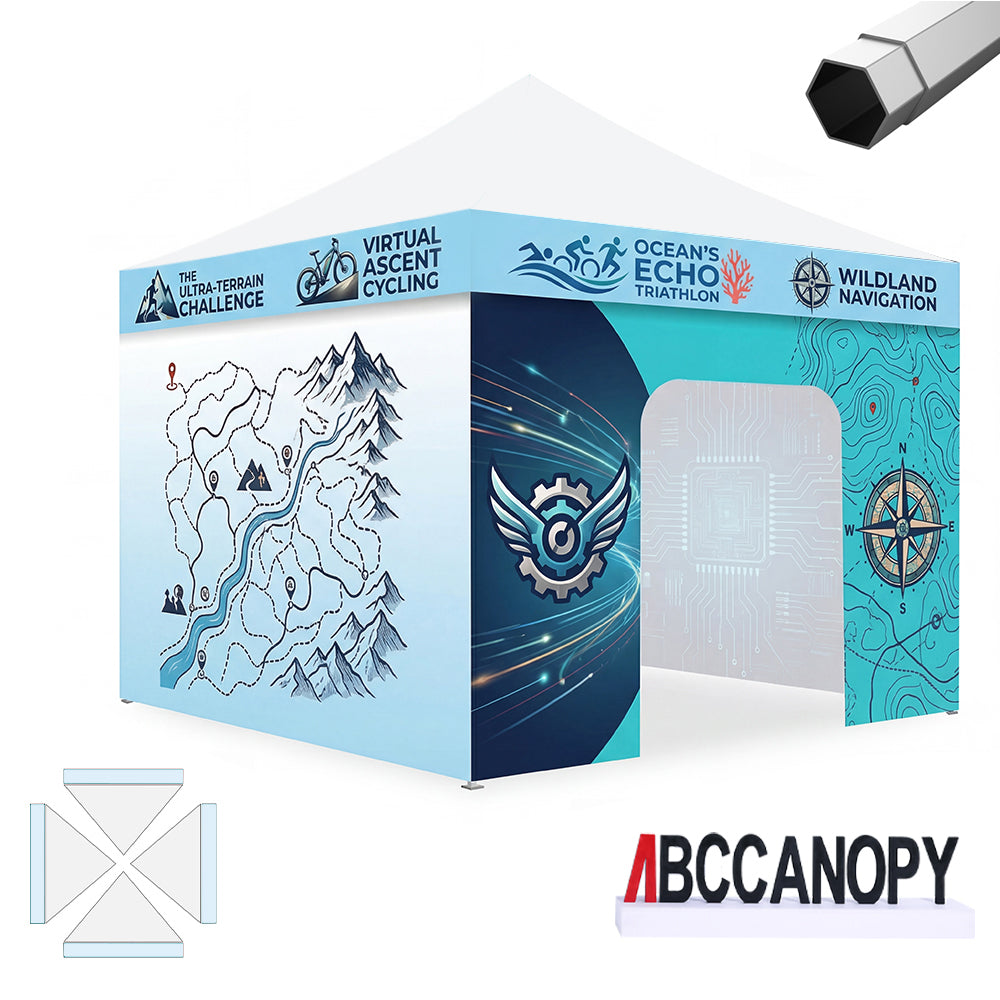 ABCCANOPY Custom Canopy Tent Heavy Duty Pop Up Shelter (S1 Nova Base™-Frame) - 8x8, 10x10, 10x15, 10x20