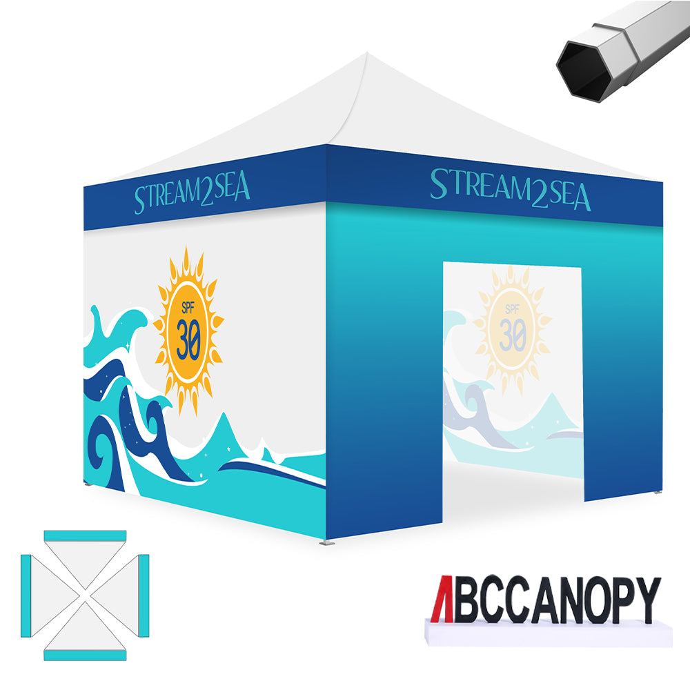 ABCCANOPY Custom Canopy Tent Heavy Duty Pop Up Shelter (S1 Nova Base™-Frame) - 8x8, 10x10, 10x15, 10x20