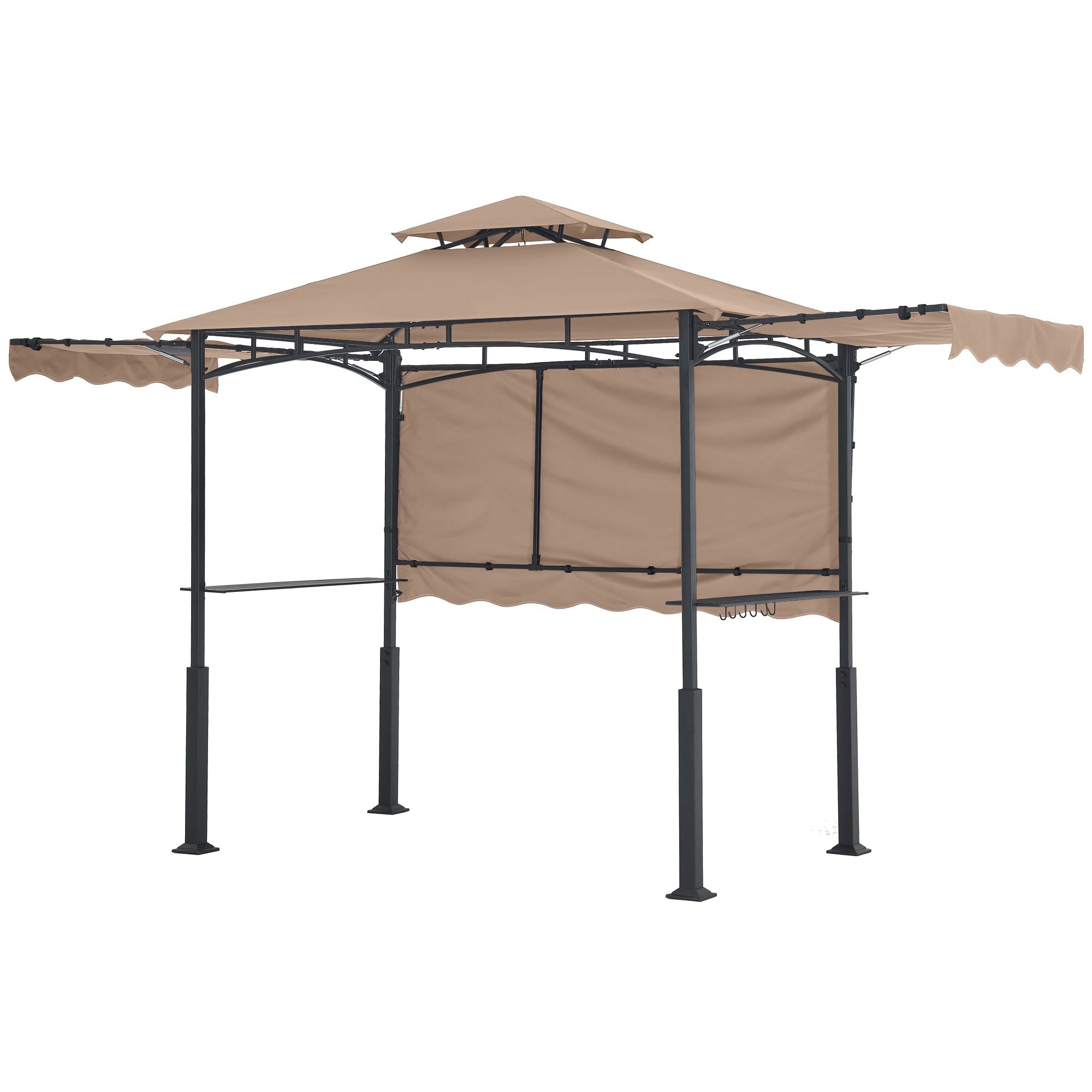 ABCCANOPY 8x5 Outdoor Grill Gazebo with Extra Awning BBQ Gazebo with LED Lights