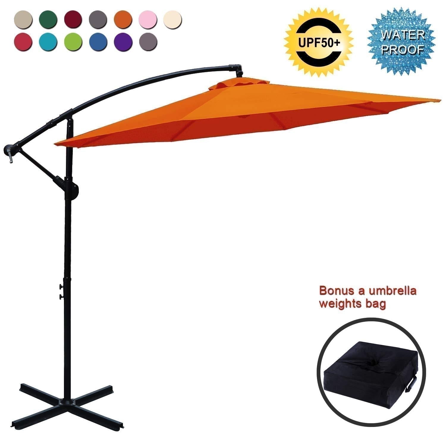 ABCCANOPY Market Hanging 9/10FT Patio Outdoor Umbrellas with Crank & C