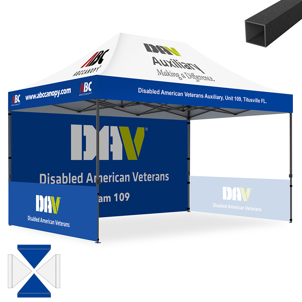 ABCCANOPY Custom Canopy Tent Brand Union (S1 Nova Base™) - 10x10, 10x15, 10x20