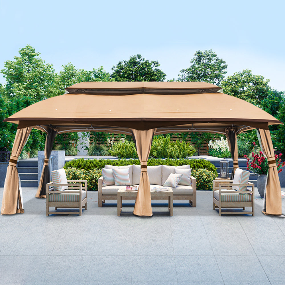ABCCANOPY 10x20 Outdoor Gazebo with Netting Wall and Pole
