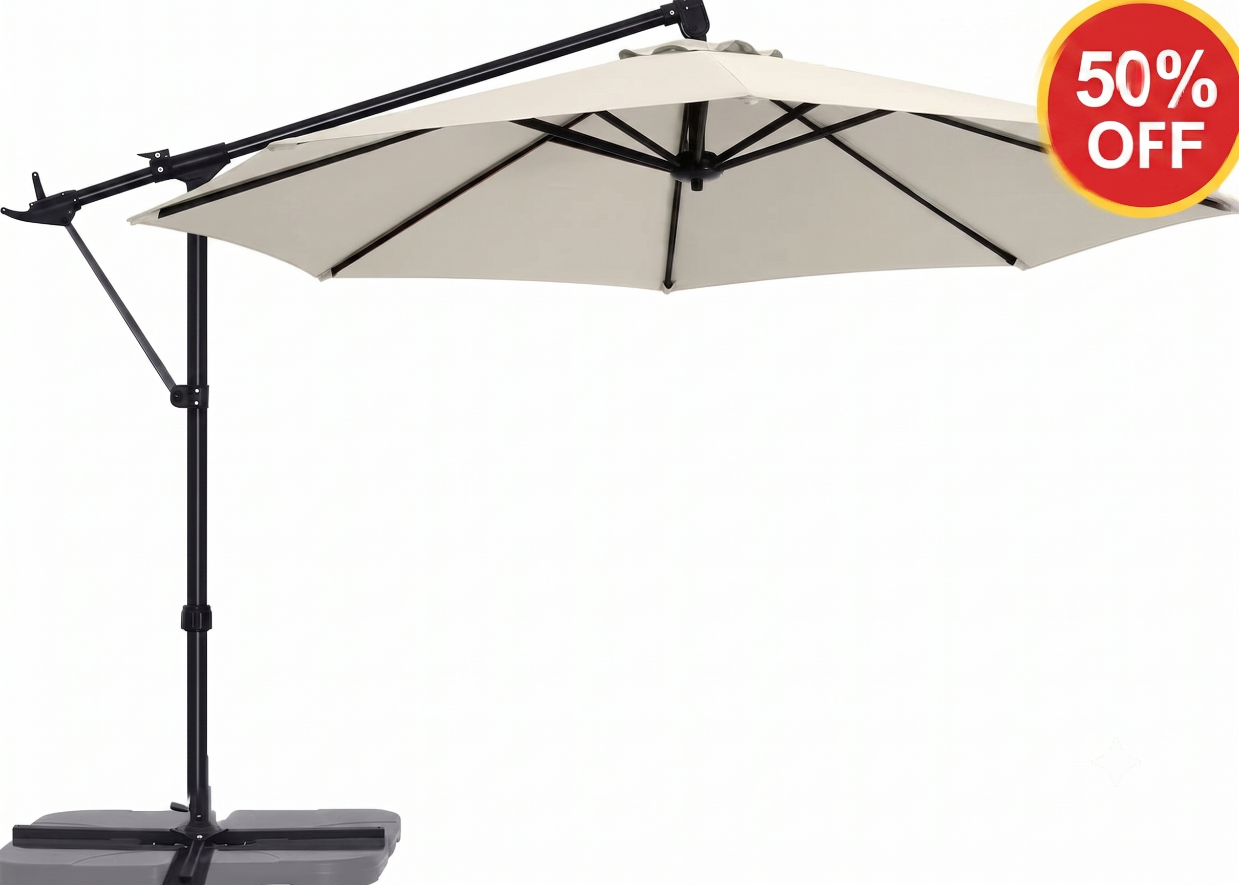 ABCCANOPY Premium Cantilever Patio Umbrellas 10FT (Light Beige)