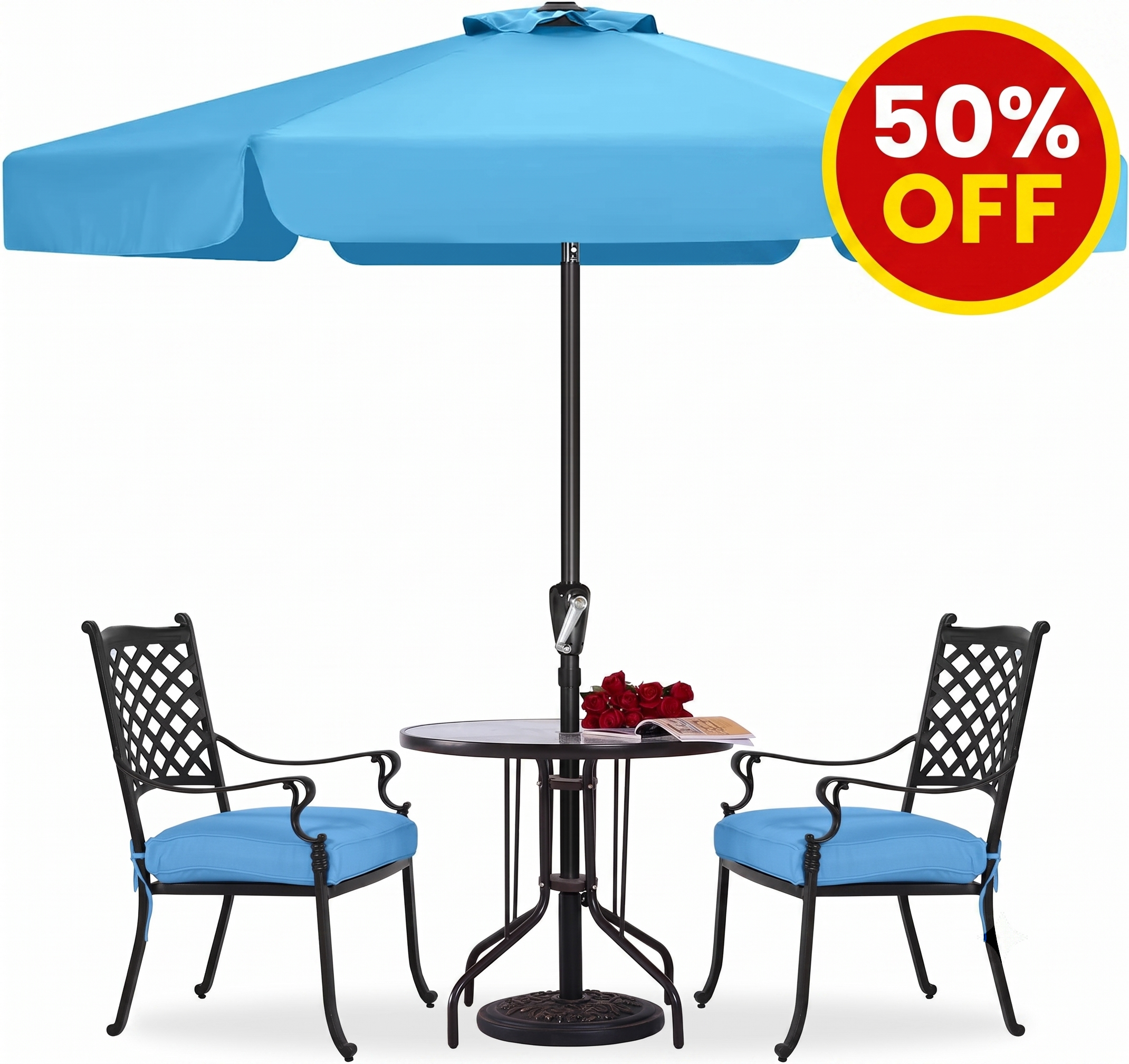【SUMMER SALE】ABCCANOPY Outdoor Market Umbrella 7.5FT 6 Ribs