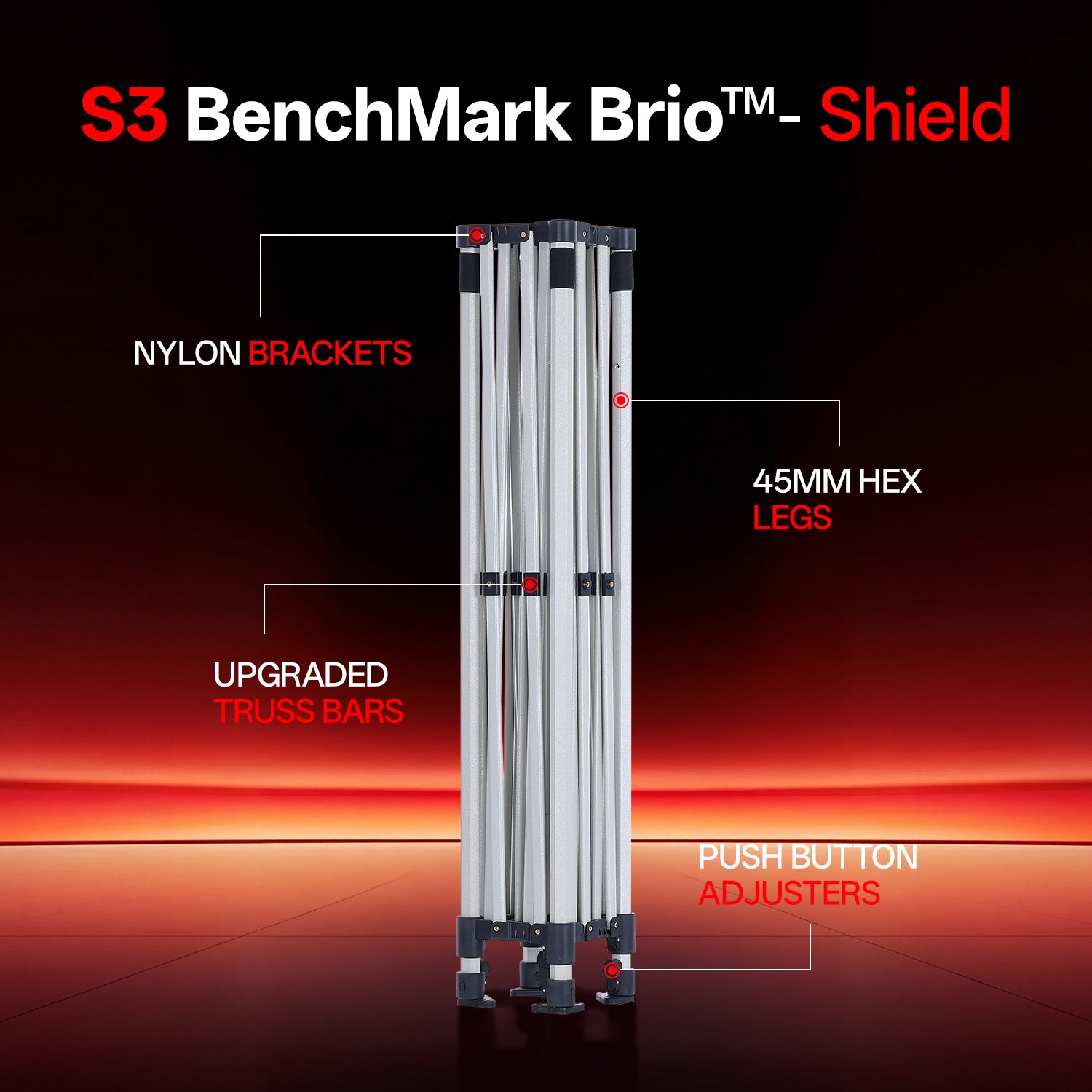 ABCCANOPY Aluminum Steel Replacement Canopy Frame Only (S1, S2, S3, S4)- 10x10, 10x15, 10x20