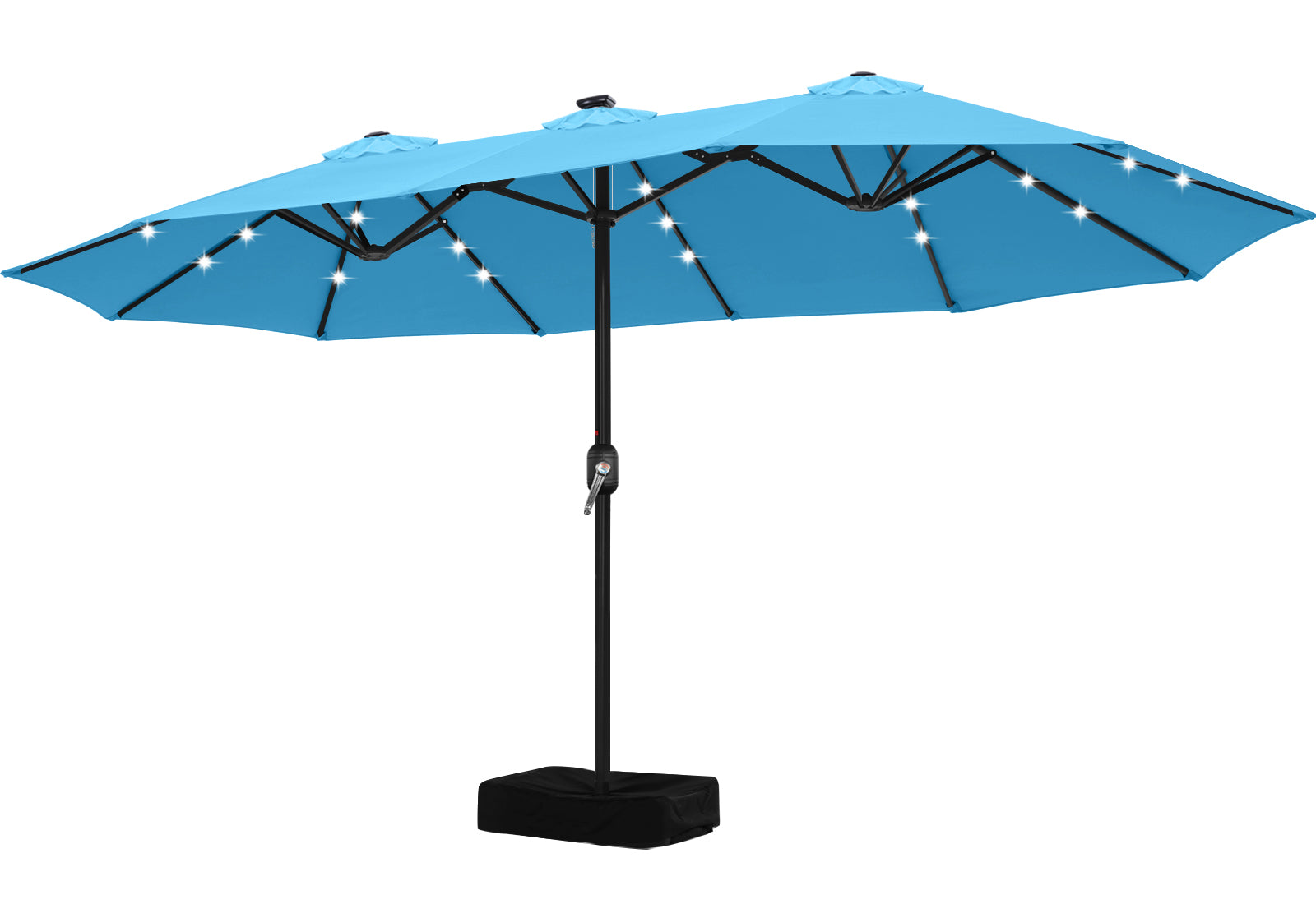 ABCCANOPY 15FT Double Sided Pool Umbrella with Base, Outdoor Porch Umbrella for Poolside, Lawn, Backyard (Green)